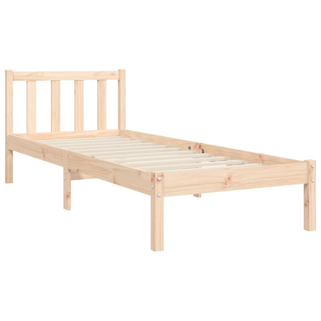 Cadru de pat cu tăblie single, lemn masiv GartenMobel Dekor