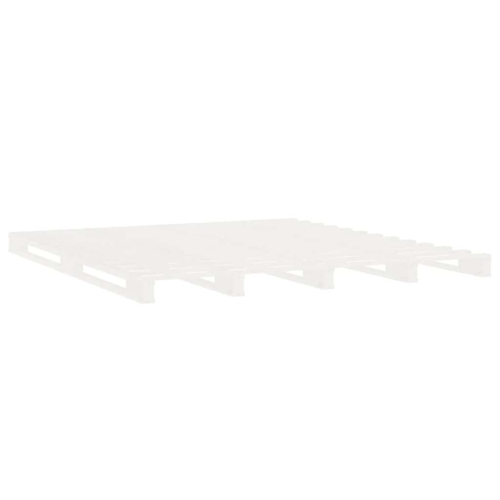 Cadru de pat fără saltea, alb, 140x190 cm, lemn masiv de pin GartenMobel Dekor