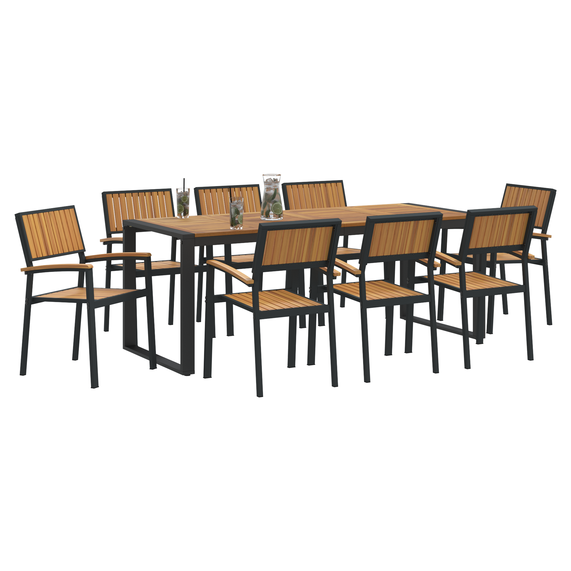 Set de Dining cu 5 Piese din Lemn Masiv de Acacia și Metal GartenMobel Dekor