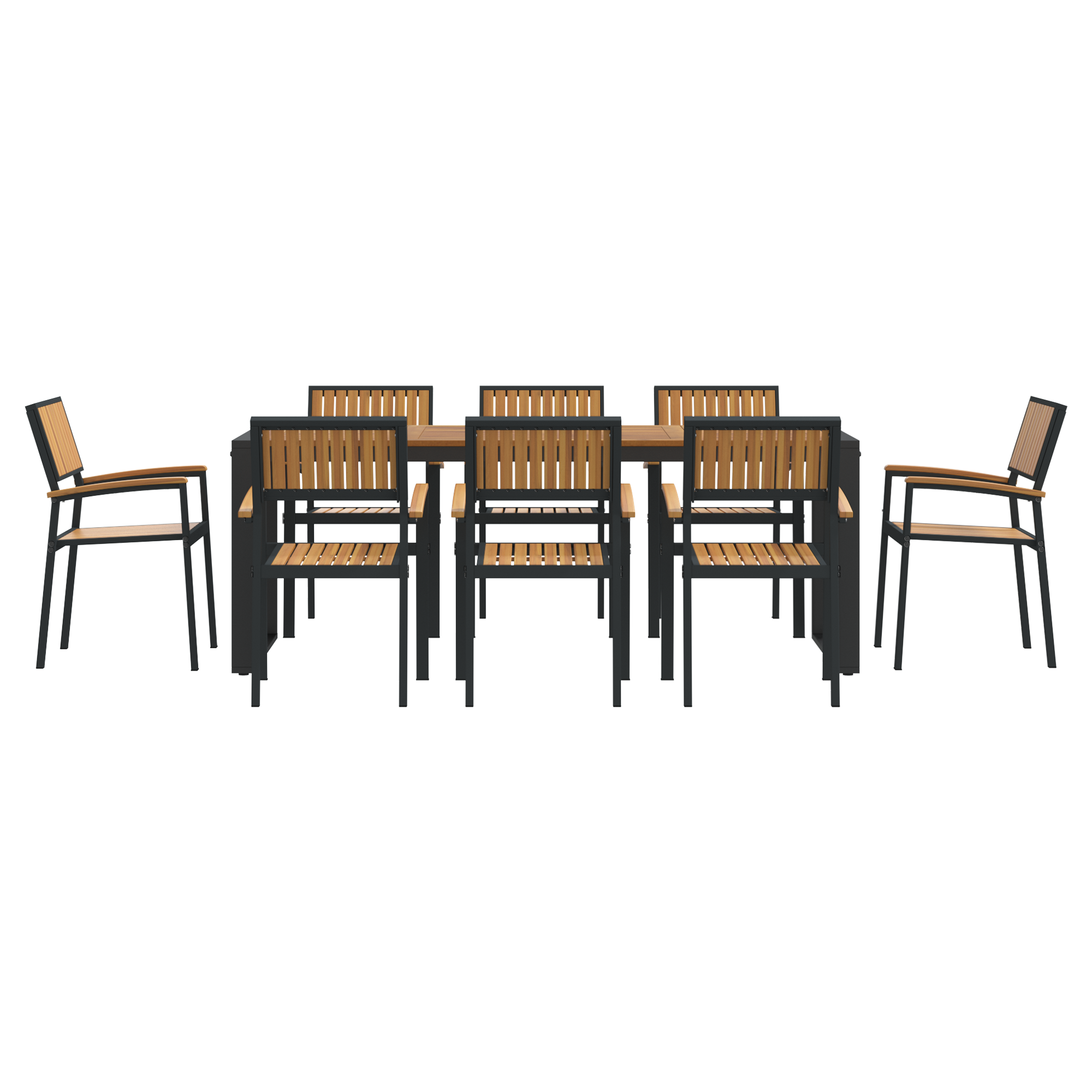 Set de Dining cu 5 Piese din Lemn Masiv de Acacia și Metal GartenMobel Dekor