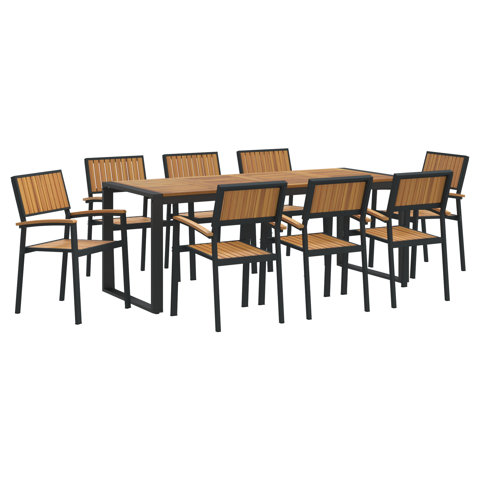 Set de Dining cu 5 Piese din Lemn Masiv de Acacia și Metal GartenMobel Dekor
