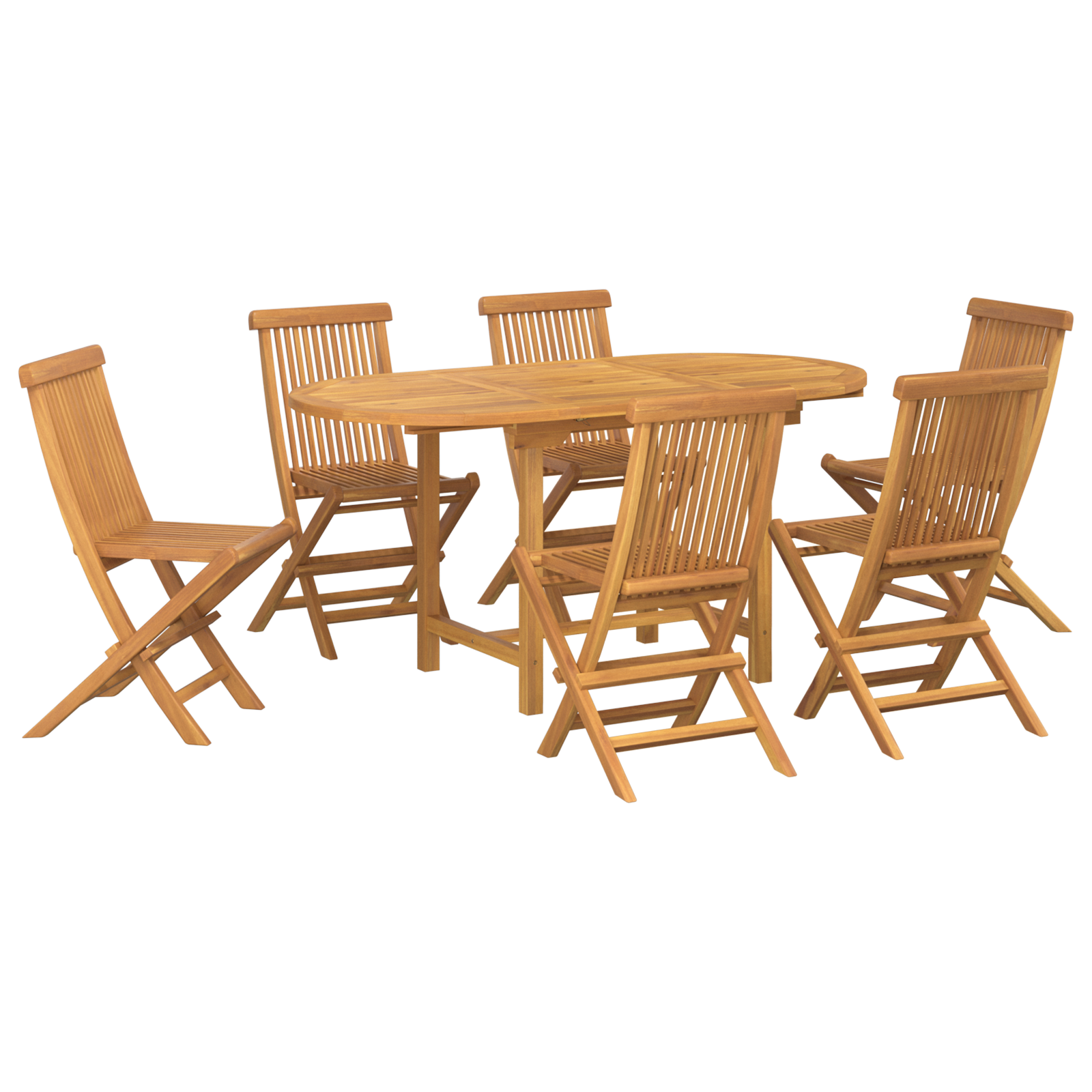 Set de dining pentru grădină din lemn solid de tec de 7 piese GartenMobel Dekor