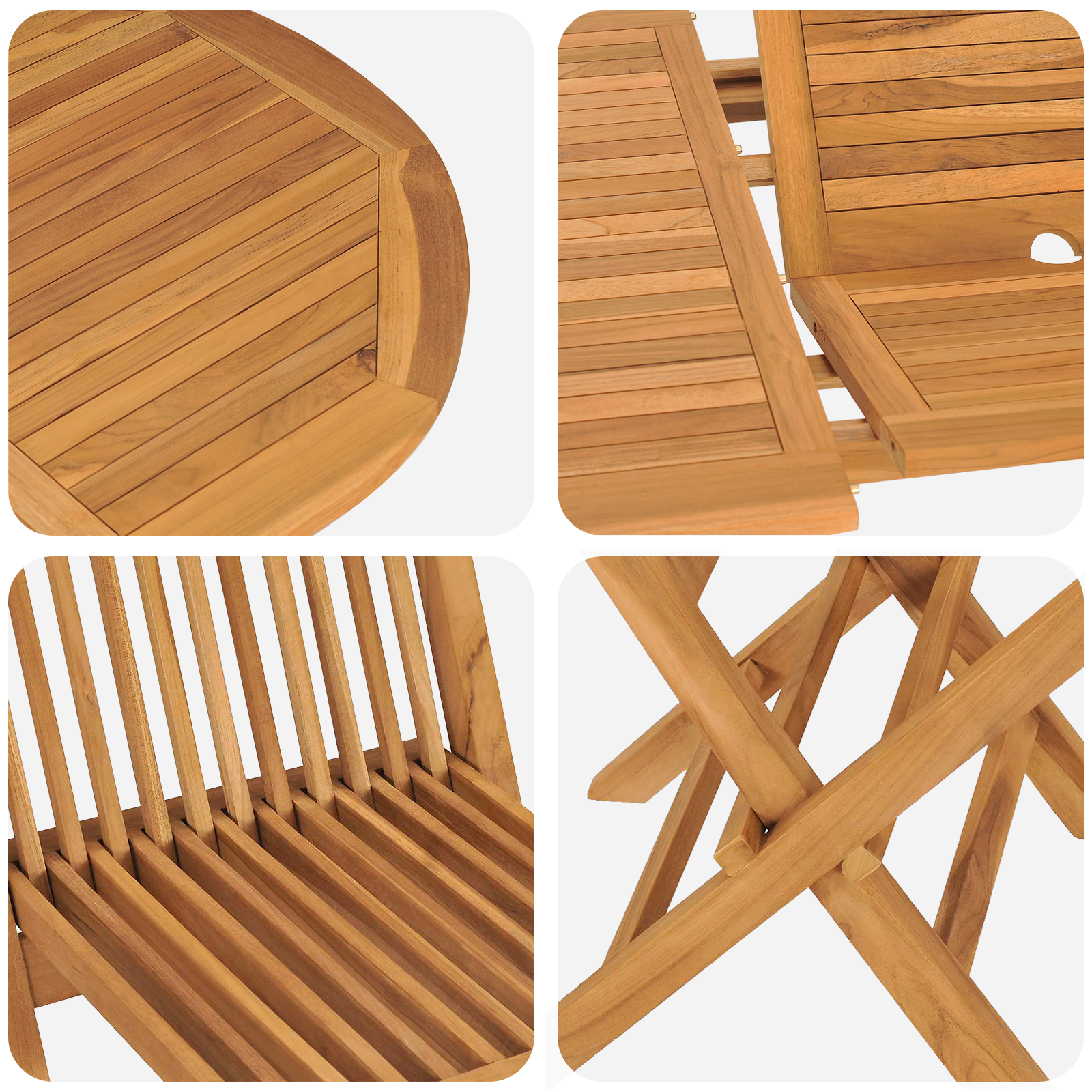 Set de dining pentru grădină din lemn solid de tec de 7 piese GartenMobel Dekor