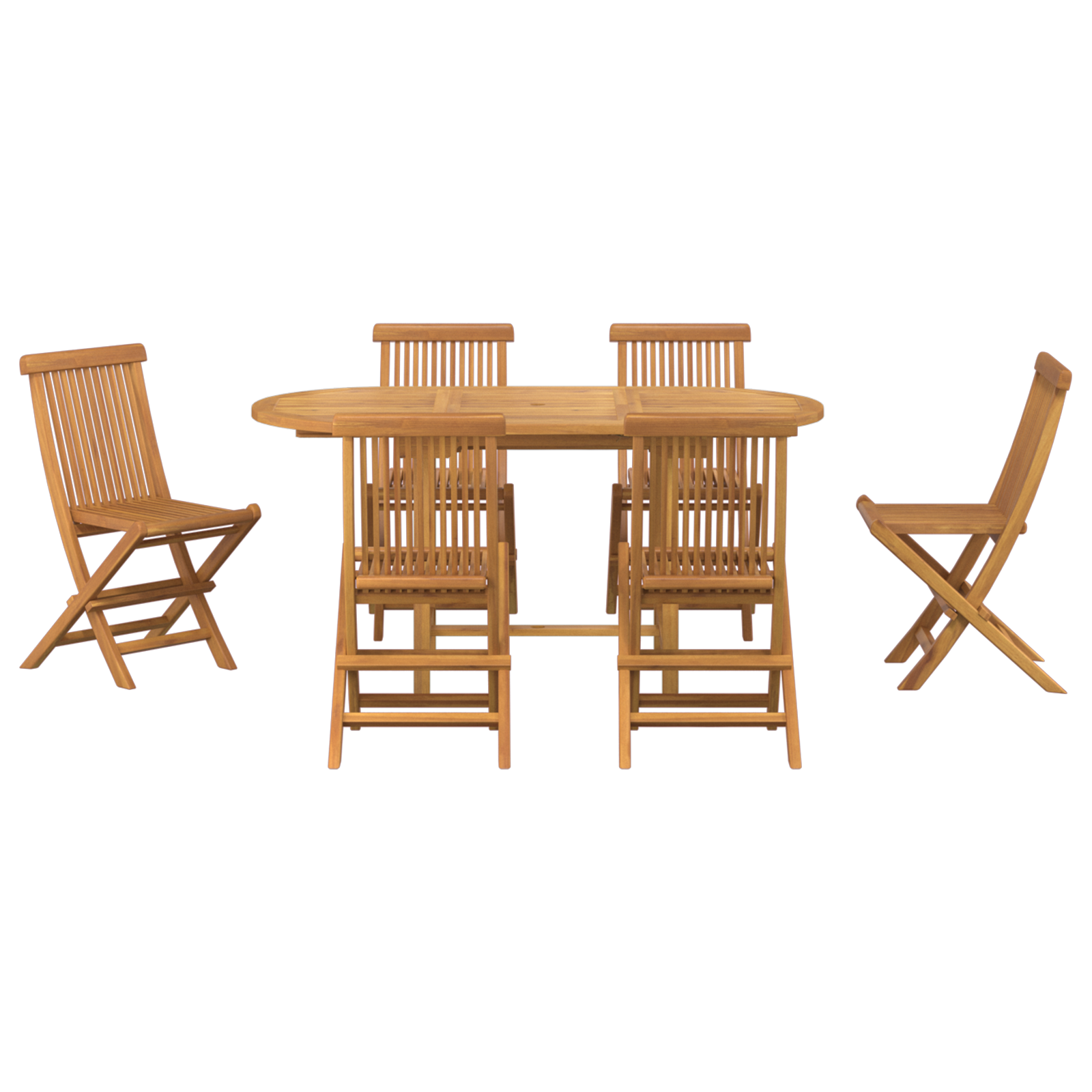 Set de dining pentru grădină din lemn solid de tec de 7 piese GartenMobel Dekor