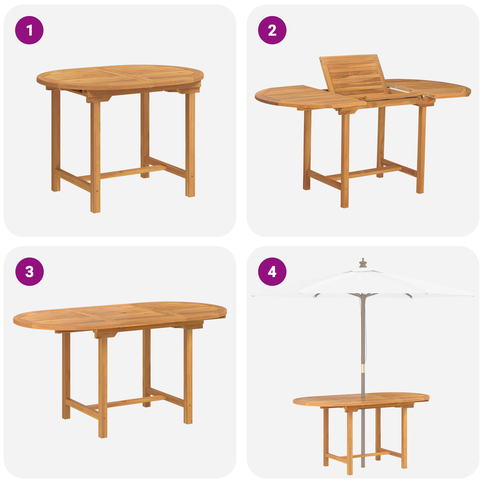 Set de dining pentru grădină din lemn solid de tec de 7 piese GartenMobel Dekor