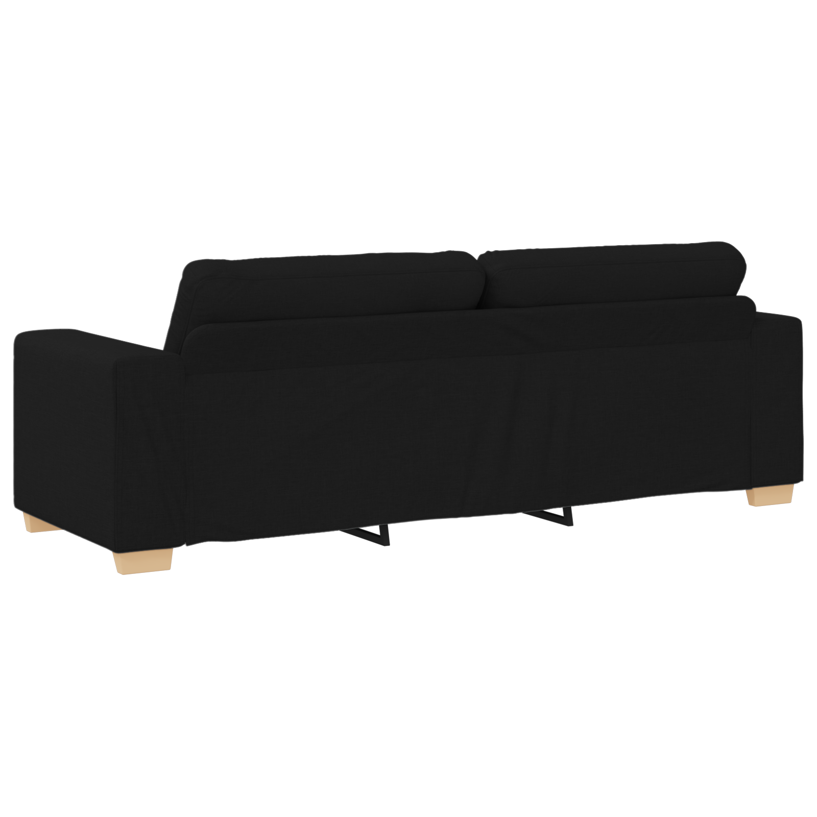 Set canapea, 3 piese, perne negre, textil GartenMobel Dekor