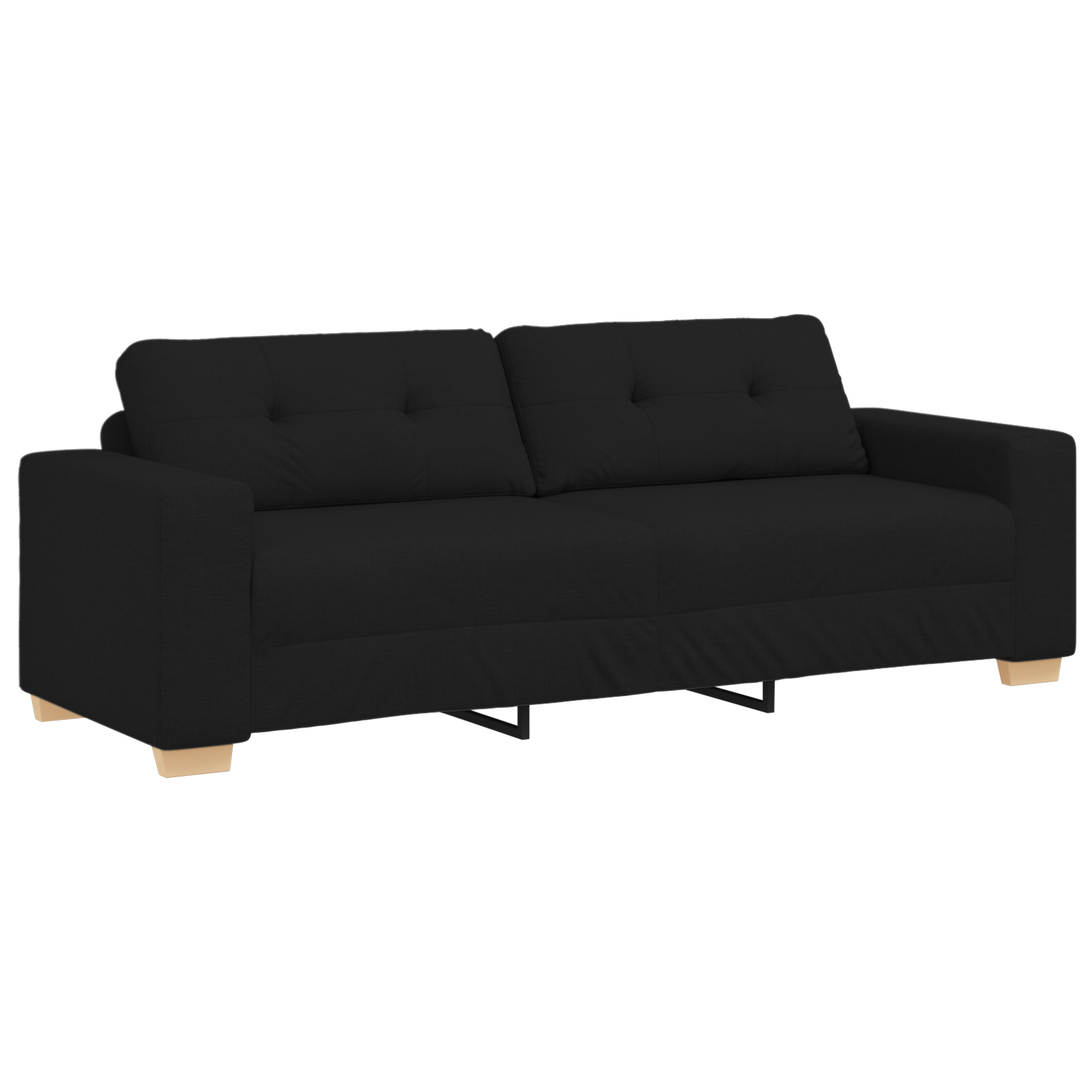 Set canapea, 3 piese, perne negre, textil GartenMobel Dekor