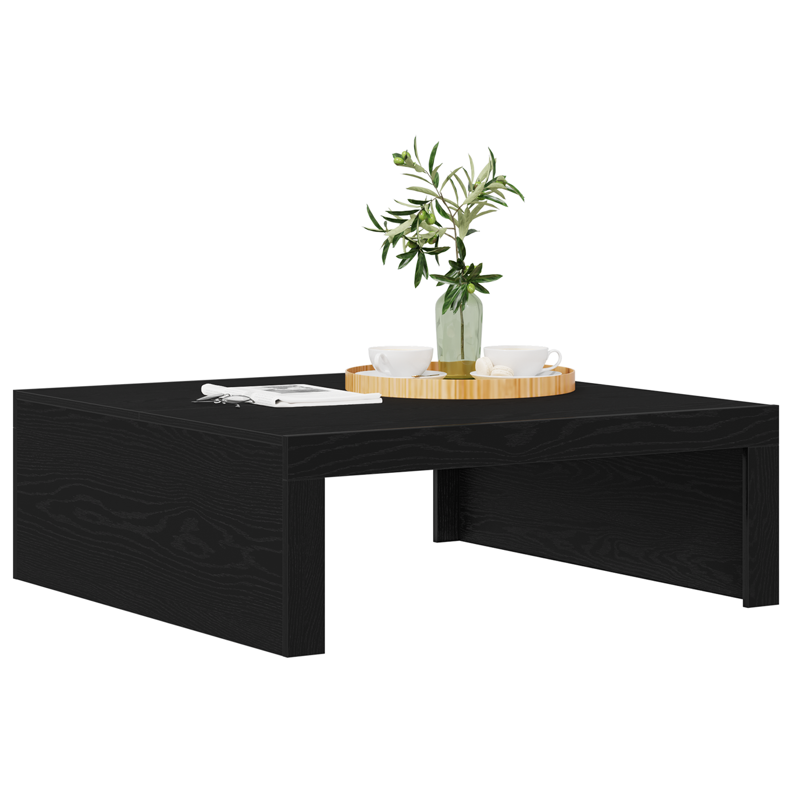 Masă de cafea din stejar negru - 100x100x35 cm din lemn laminat GartenMobel Dekor