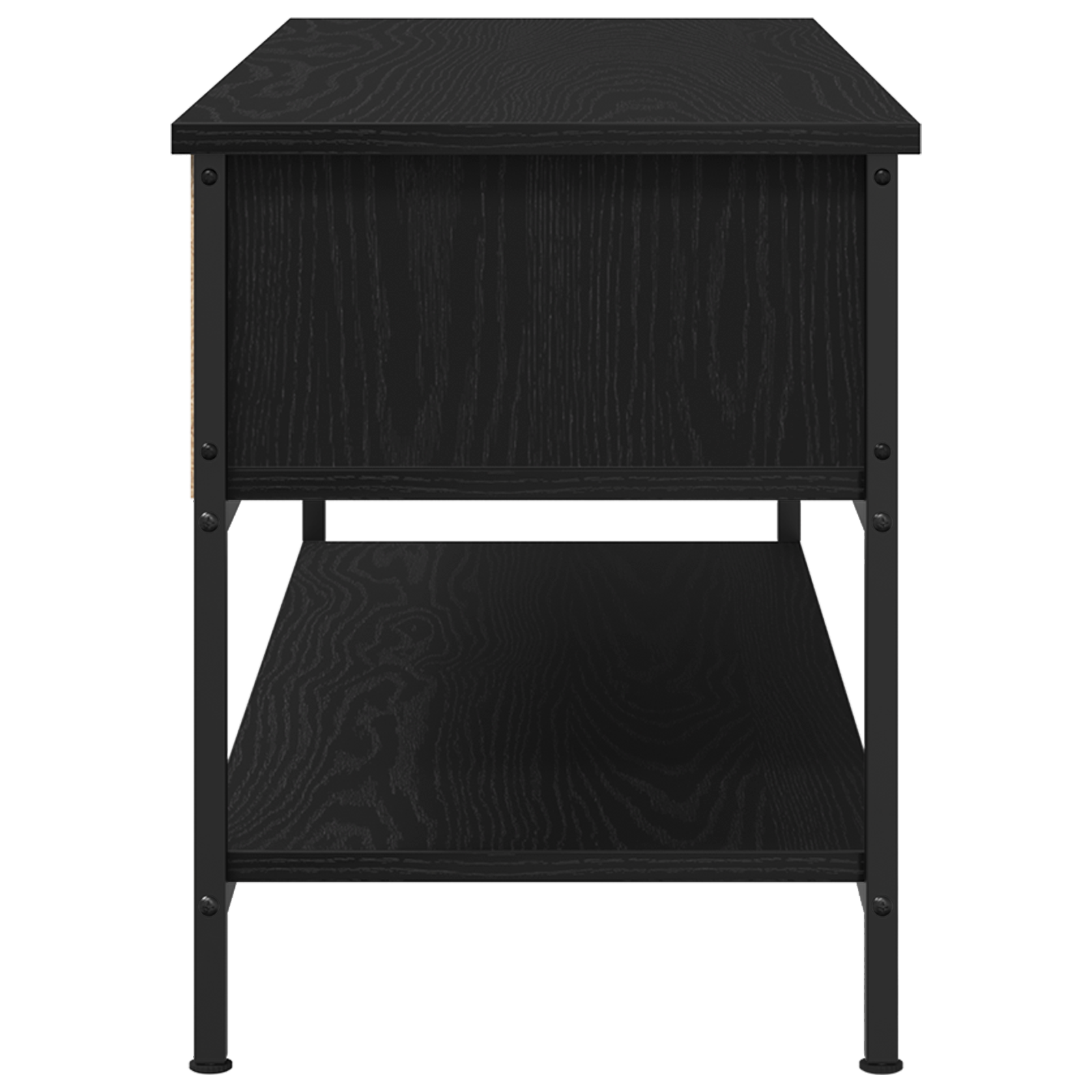 Dulap TV, stejar negru, 100x35x45 cm, lemn prelucrat & oțel GartenMobel Dekor