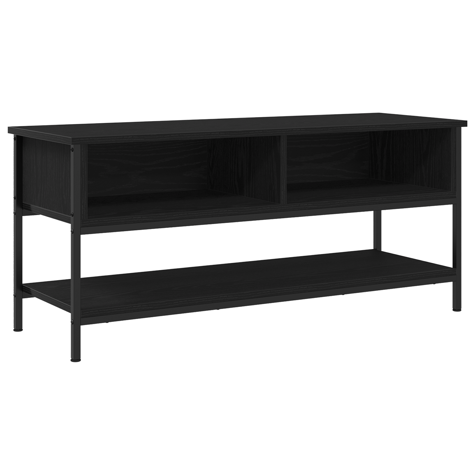 Dulap TV, stejar negru, 100x35x45 cm, lemn prelucrat & oțel GartenMobel Dekor