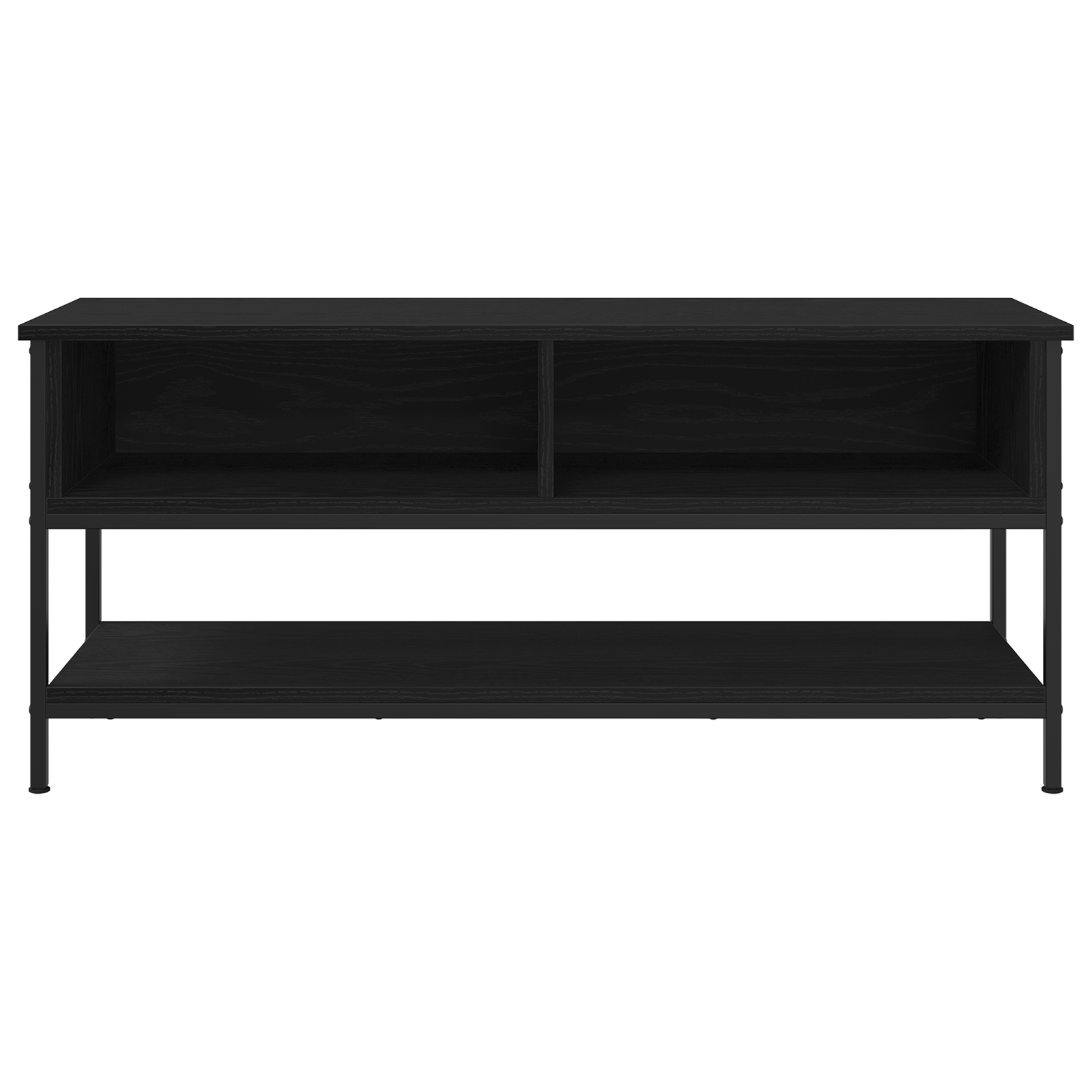 Dulap TV, stejar negru, 100x35x45 cm, lemn prelucrat & oțel GartenMobel Dekor