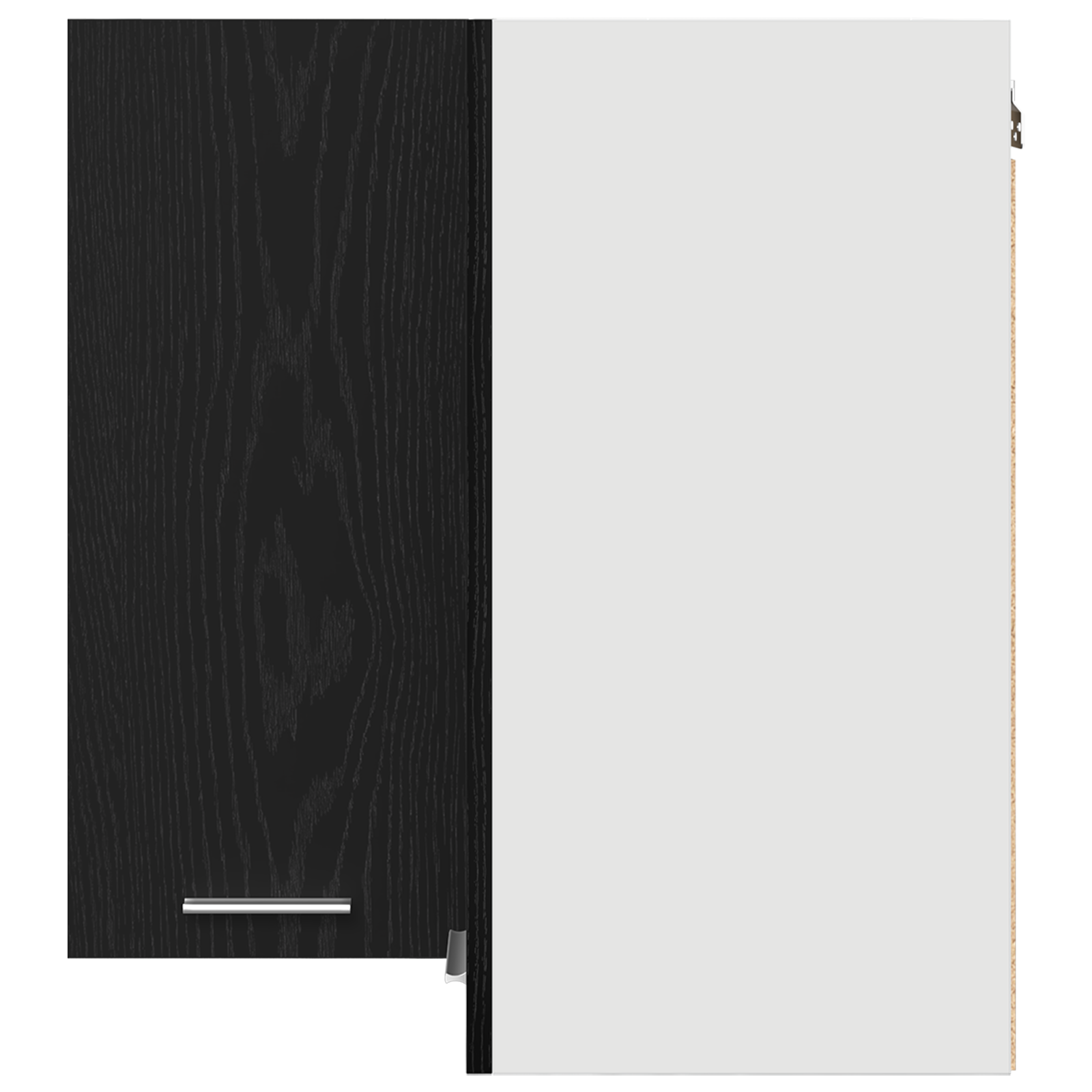 Dulap colțar suspendat  - Stejar negru - 57x57x60 cm - Fabricat din lemn prelucrat GartenMobel Dekor