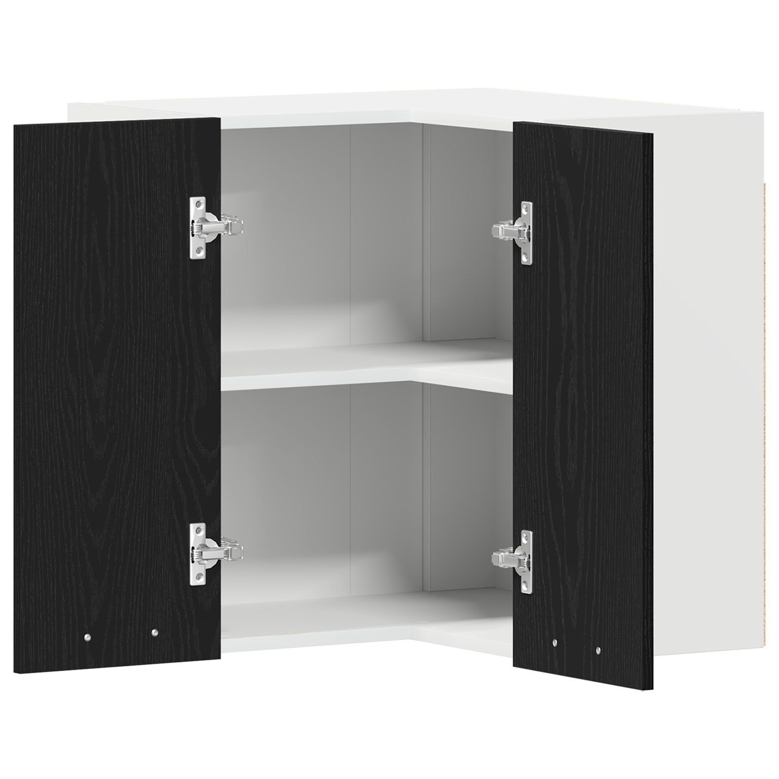 Dulap colțar suspendat  - Stejar negru - 57x57x60 cm - Fabricat din lemn prelucrat GartenMobel Dekor