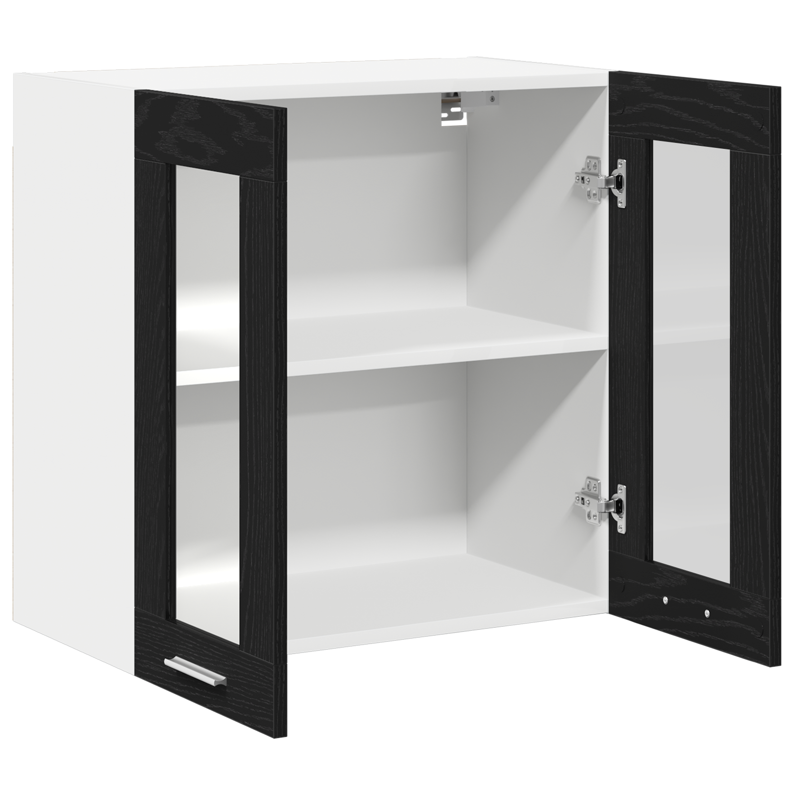 Cabinet de sticlă suspendat în stejar negru - 60x31x60 cm GartenMobel Dekor