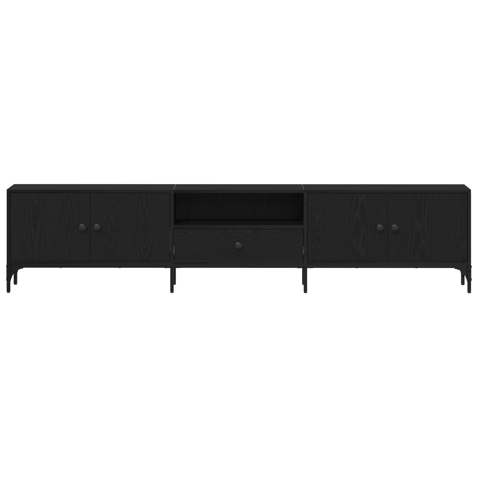 Dulap TV cu sertar, stejar negru, 200x25x44 cm, lemn prelucrat GartenMobel Dekor