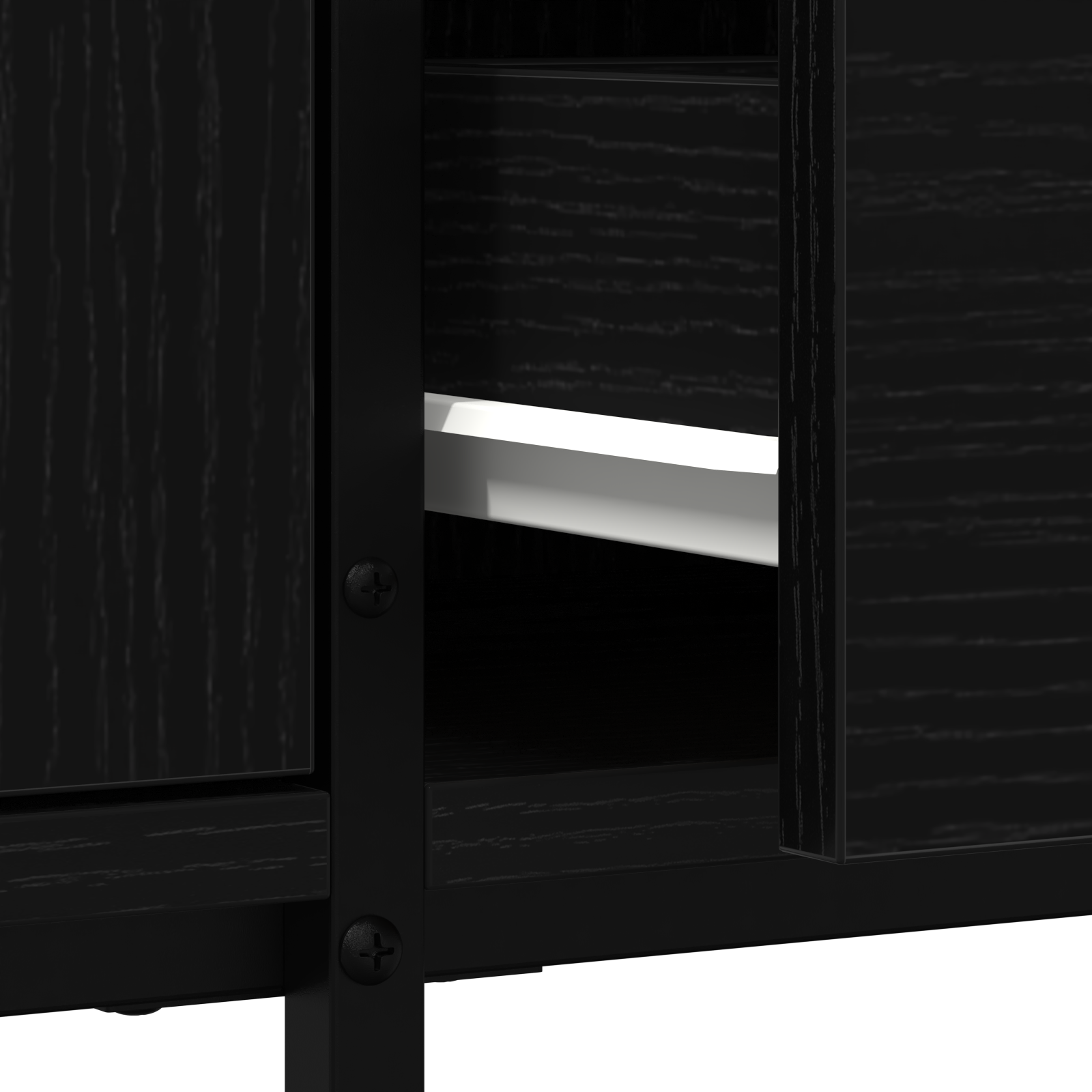 Dulap TV cu sertar, stejar negru, 200x25x44 cm, lemn prelucrat GartenMobel Dekor