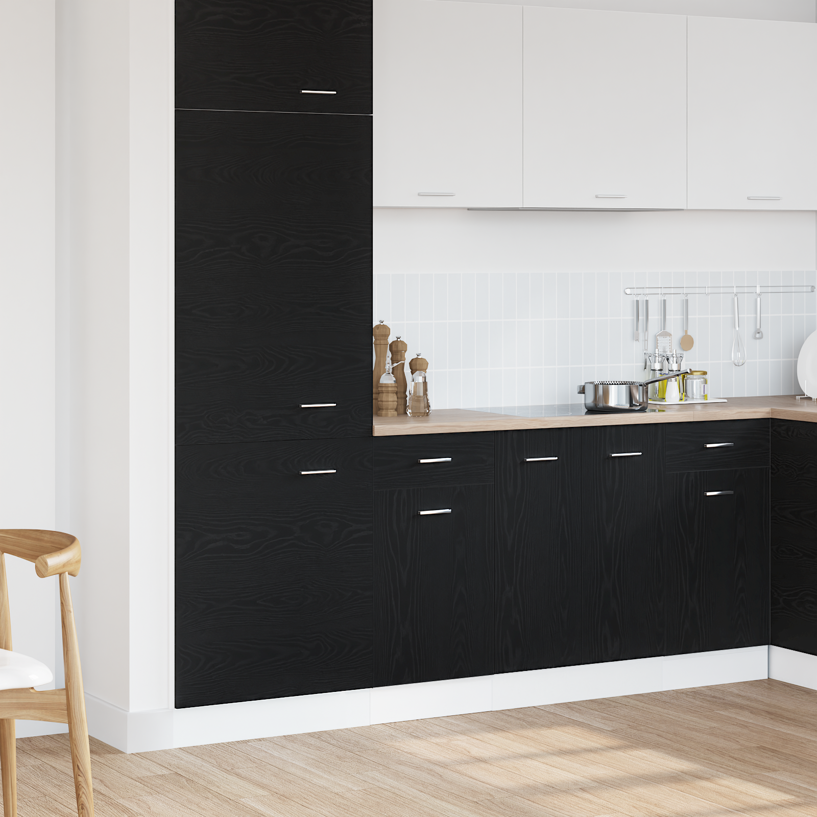 Dulap cu Sertar Inferior - Stejar Negru, 40x46x81.5 cm, Fabricat din Lemn Prelucrat GartenMobel Dekor