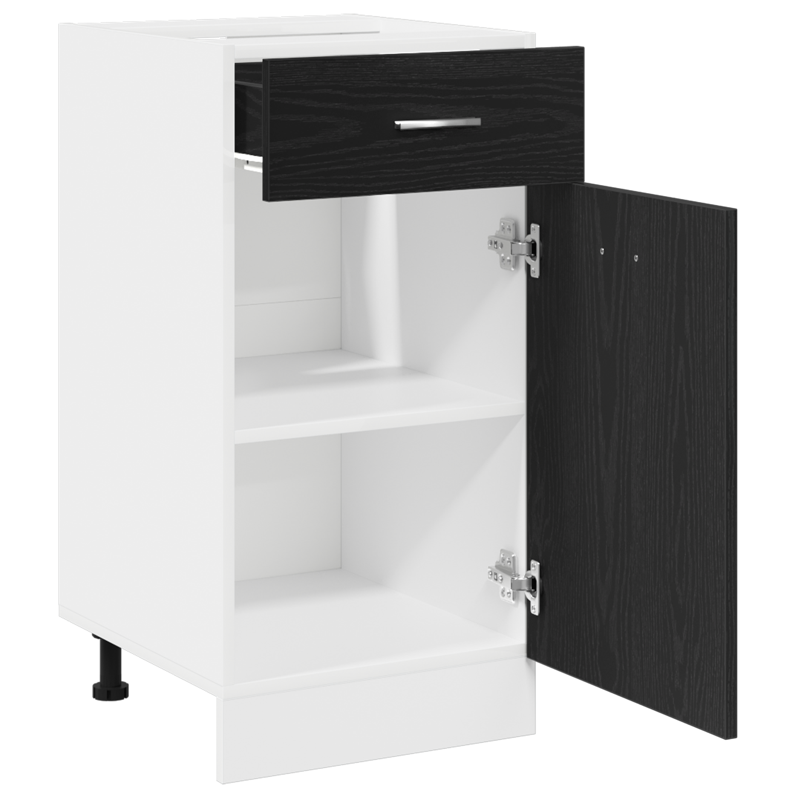Dulap cu Sertar Inferior - Stejar Negru, 40x46x81.5 cm, Fabricat din Lemn Prelucrat GartenMobel Dekor