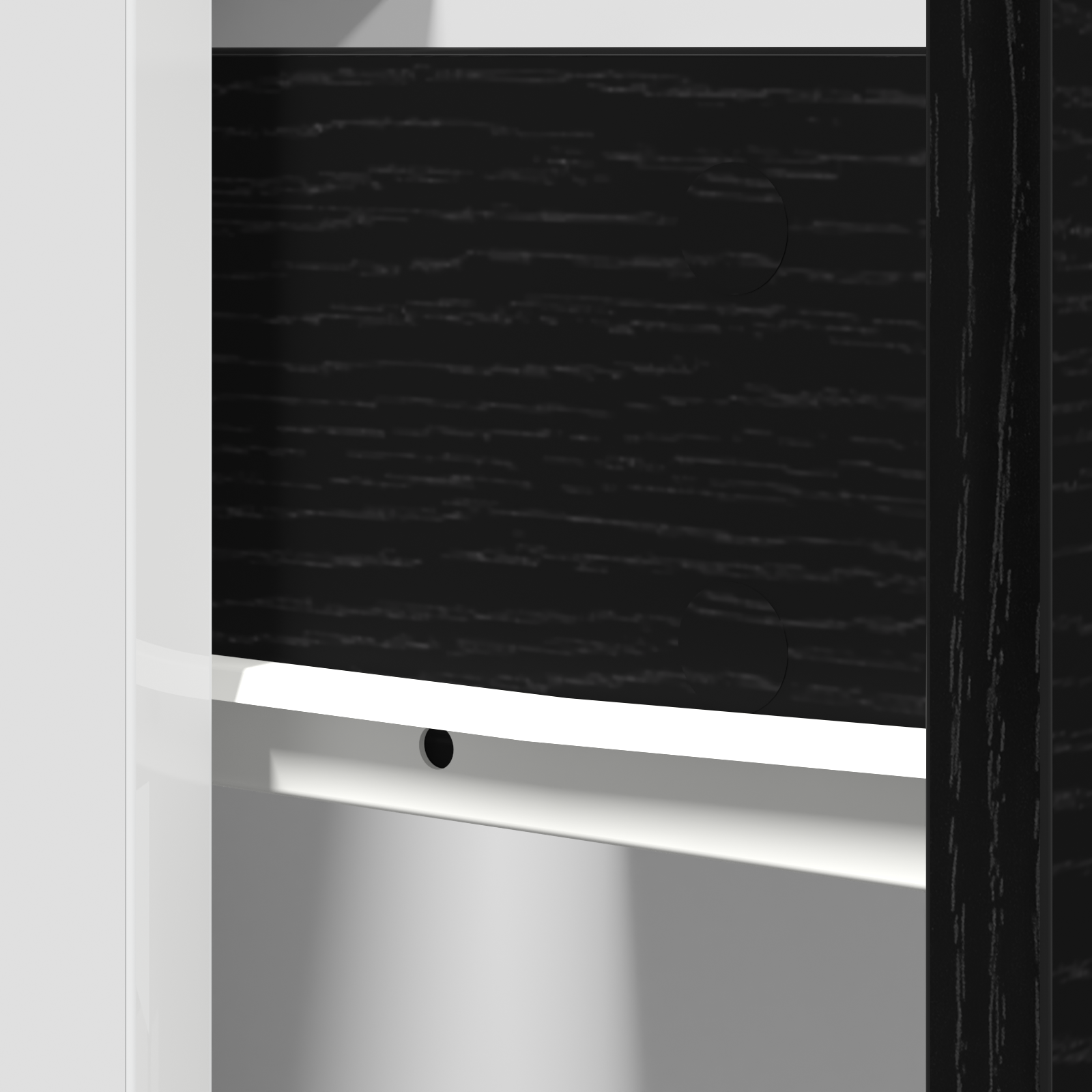 Dulap cu sertar din stejar negru - 30x46x81.5 cm GartenMobel Dekor