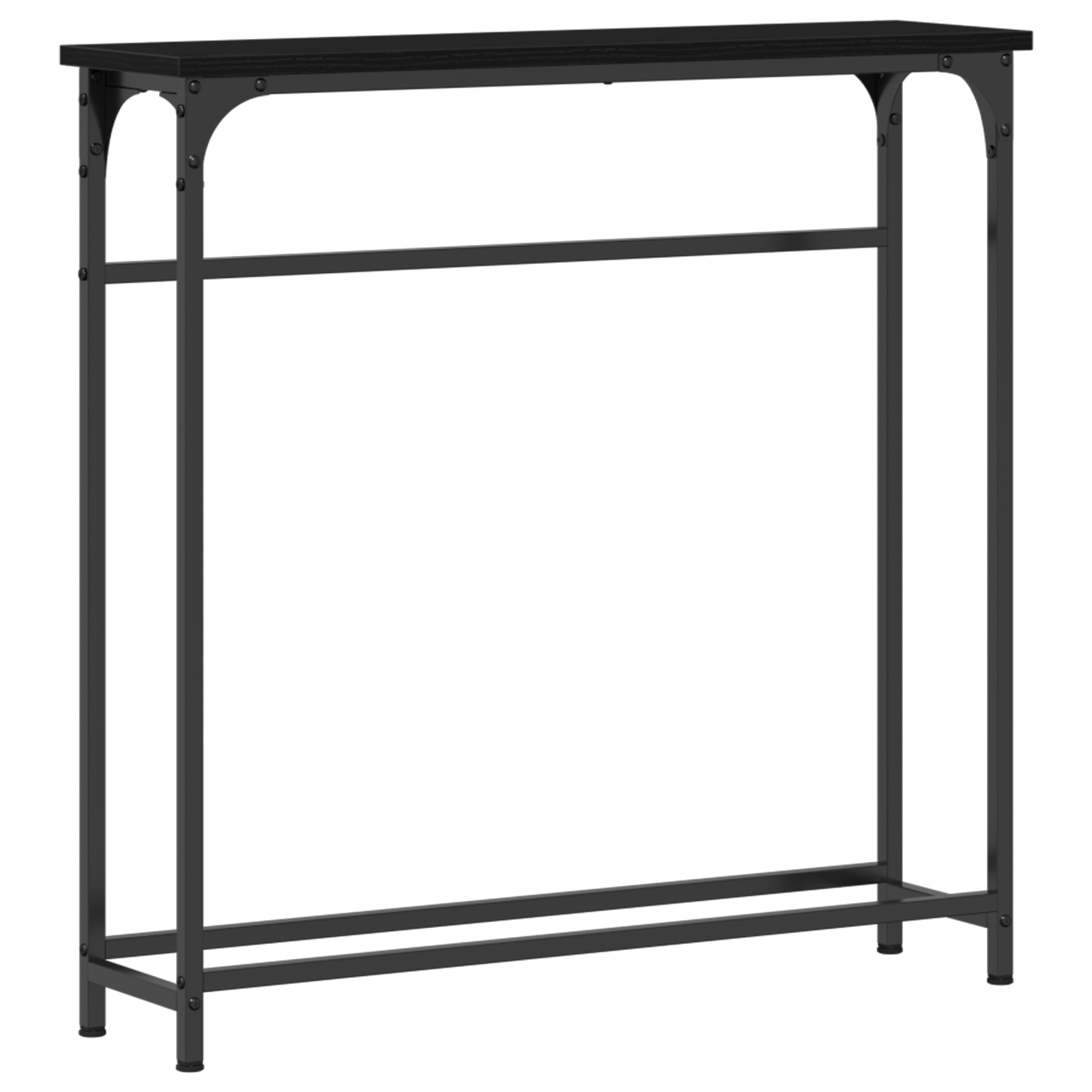 Masă Consolă Negru Stejar 75x19,5x75 cm Lemn prelucrat GartenMobel Dekor