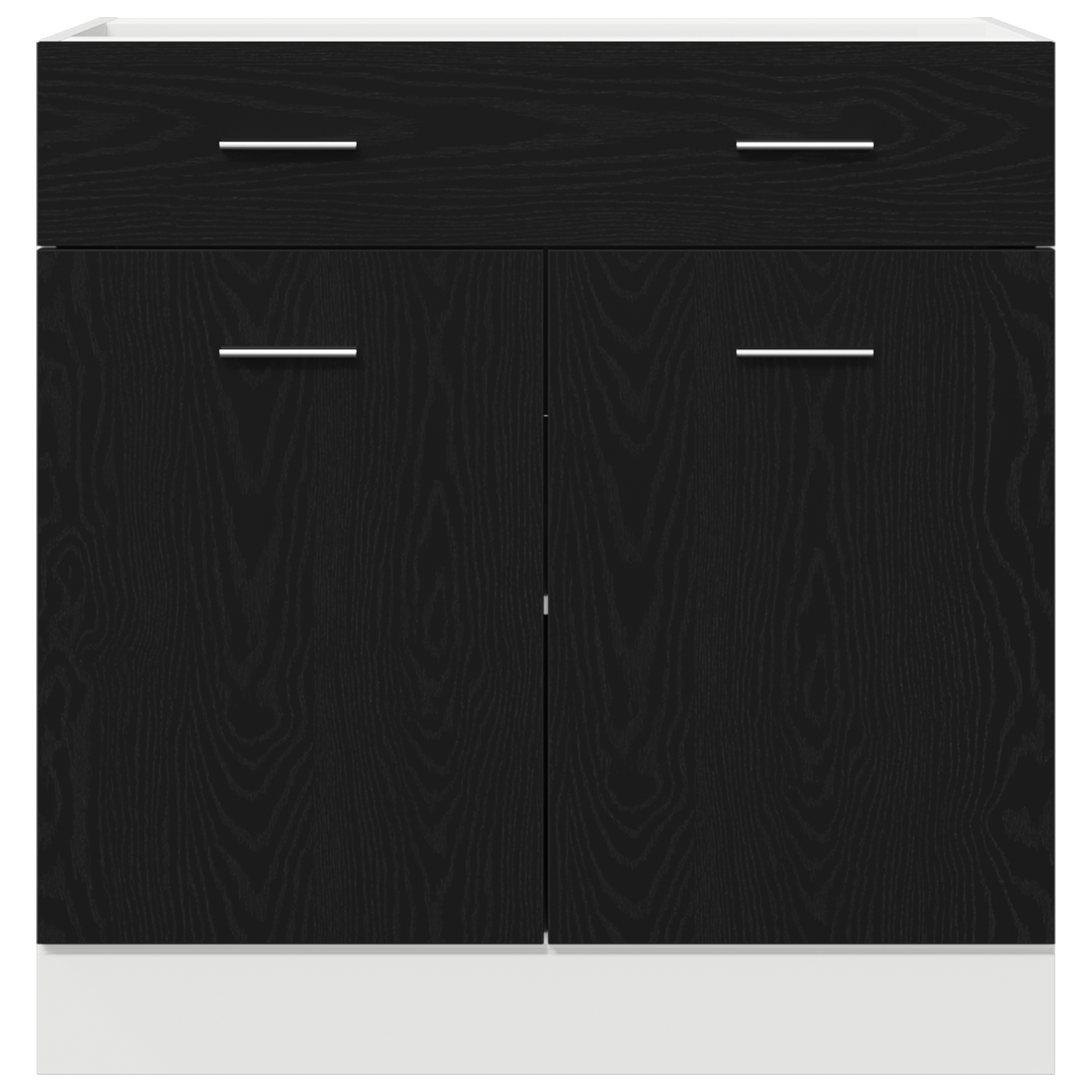 Dulap  cu sertar în stejar negru, 80x46x81.5 cm, Fabricat din lemn prelucrat GartenMobel Dekor