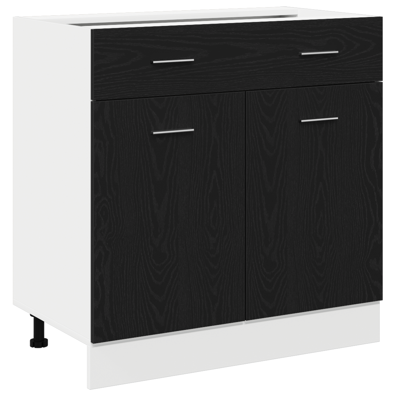 Dulap  cu sertar în stejar negru, 80x46x81.5 cm, Fabricat din lemn prelucrat GartenMobel Dekor