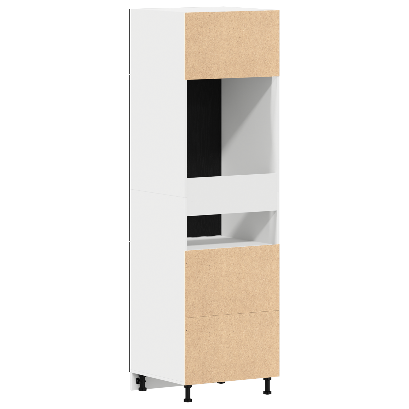 Dulap Frigidere  în Stejar Negru - 60x57x207 cm, Fabricat din Lemn Prelucrat GartenMobel Dekor