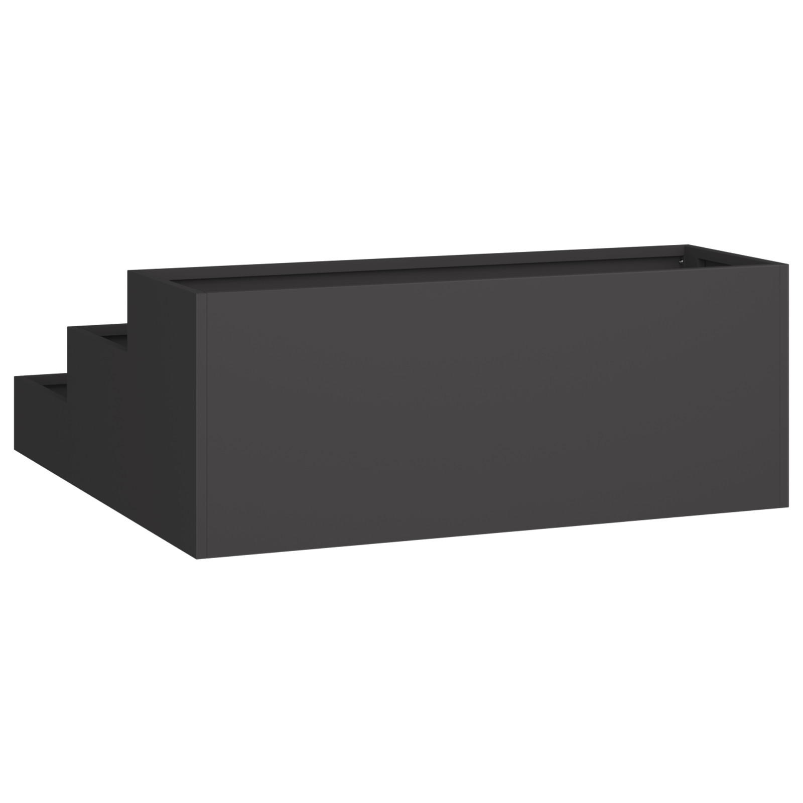 Ghivece pentru grădină 3-nivele 90x90x35 cm Oțel Negru GartenMobel Dekor