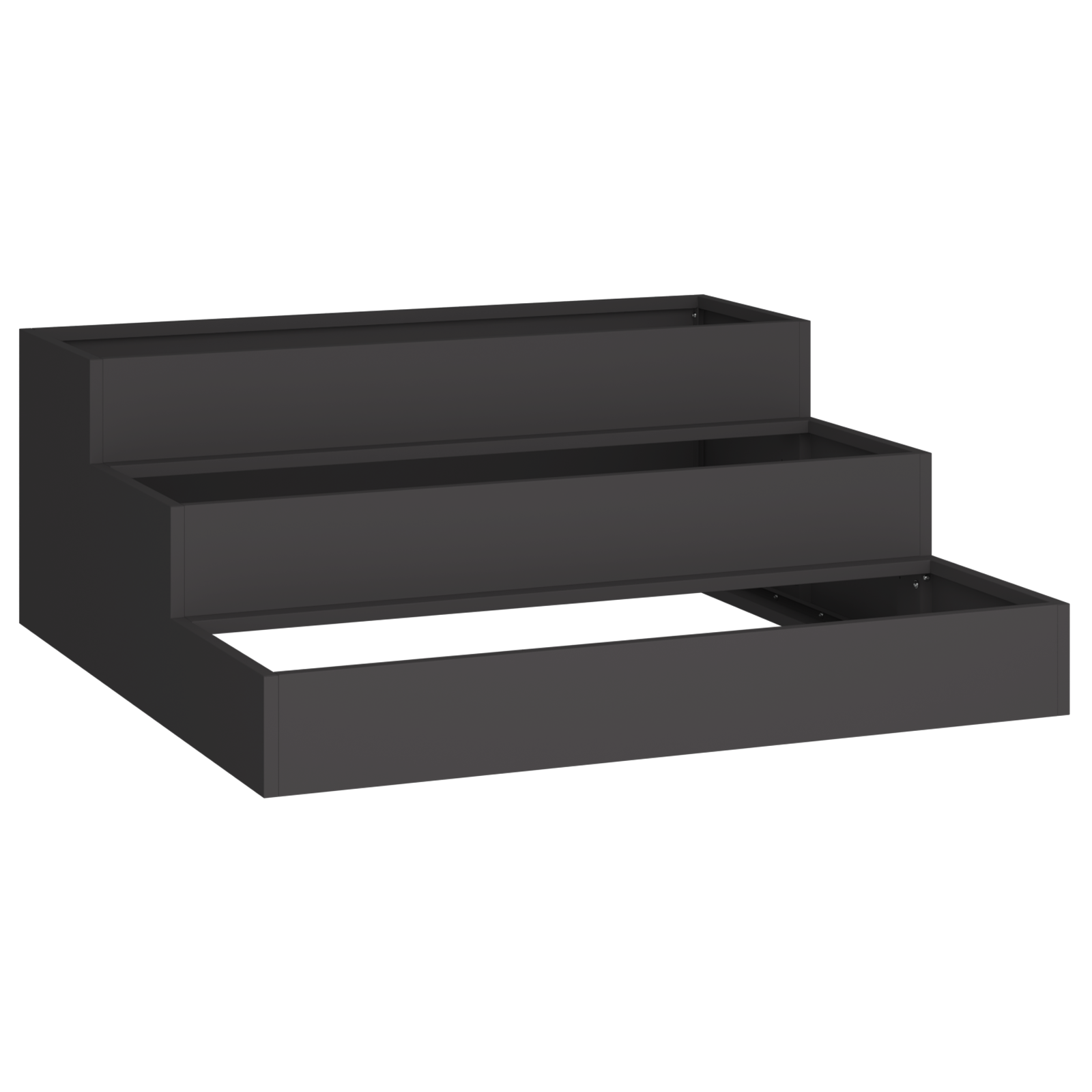 Ghivece pentru grădină 3-nivele 90x90x35 cm Oțel Negru GartenMobel Dekor