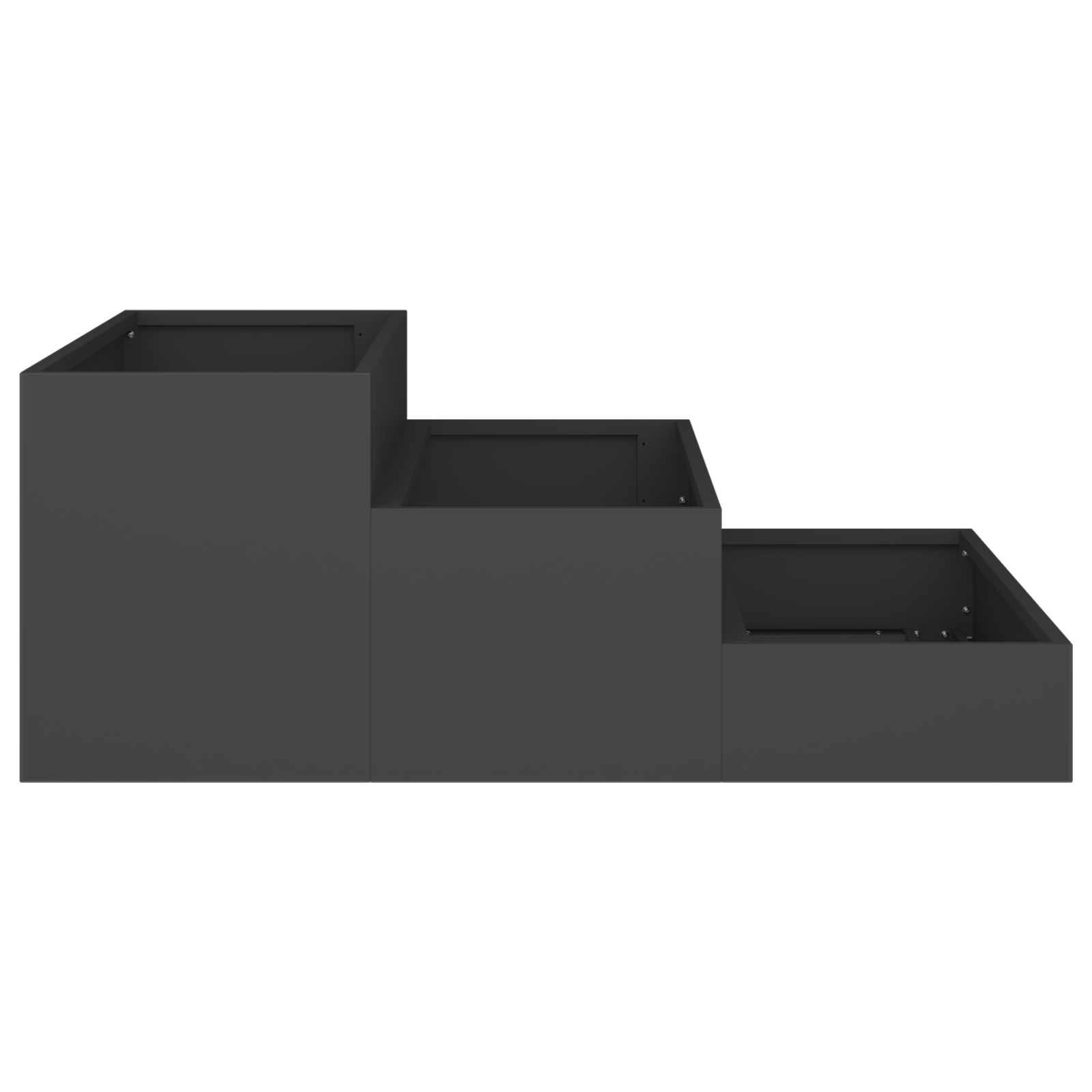 Ghivece pentru grădină 3-nivele 90x90x35 cm Oțel Negru GartenMobel Dekor