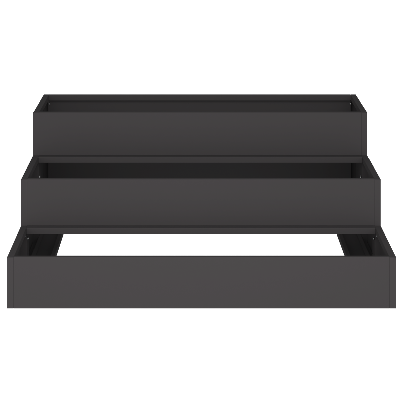 Ghivece pentru grădină 3-nivele 90x90x35 cm Oțel Negru GartenMobel Dekor