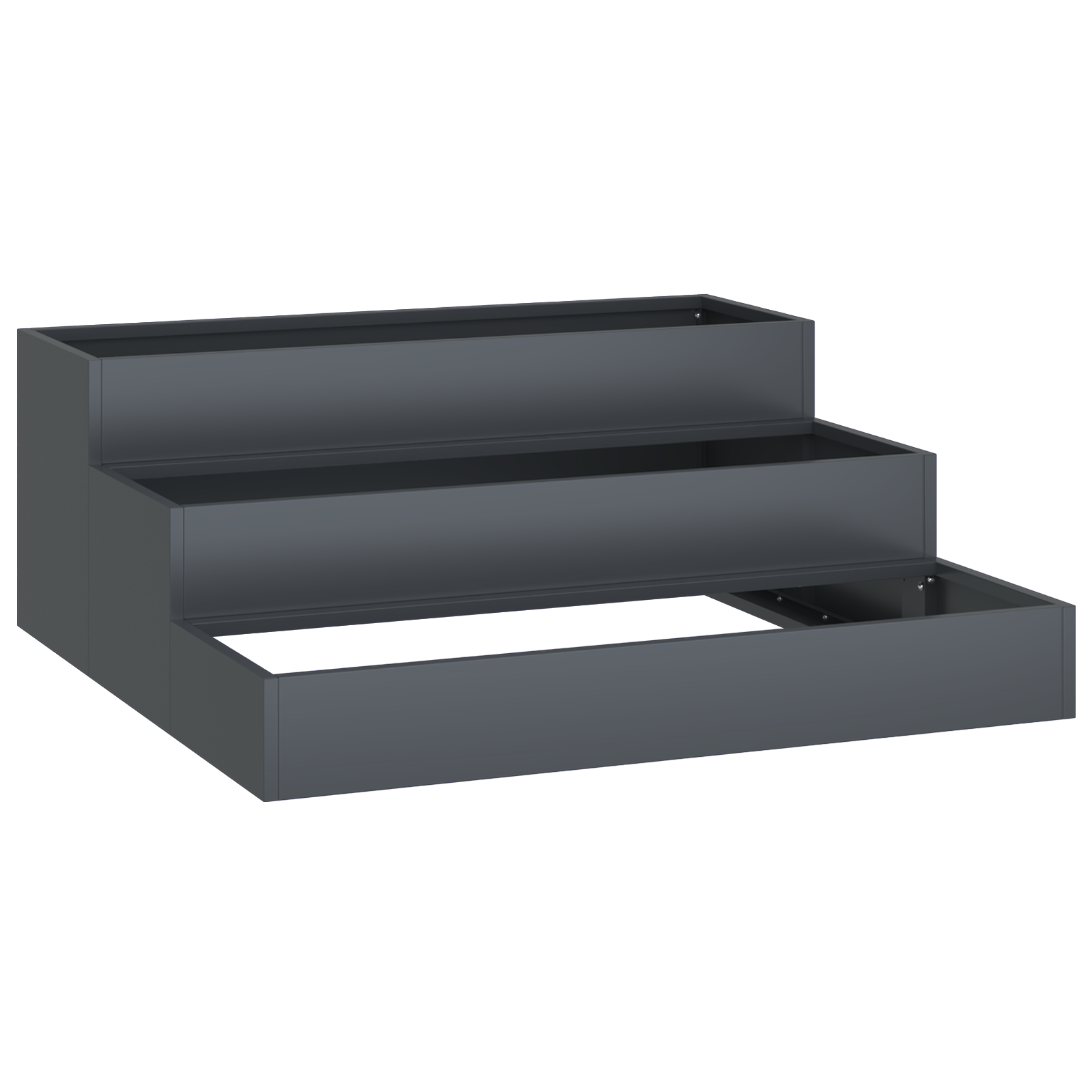Ghiveci de Grădină 3-Tier 90x90x35 cm Oțel Antracit GartenMobel Dekor
