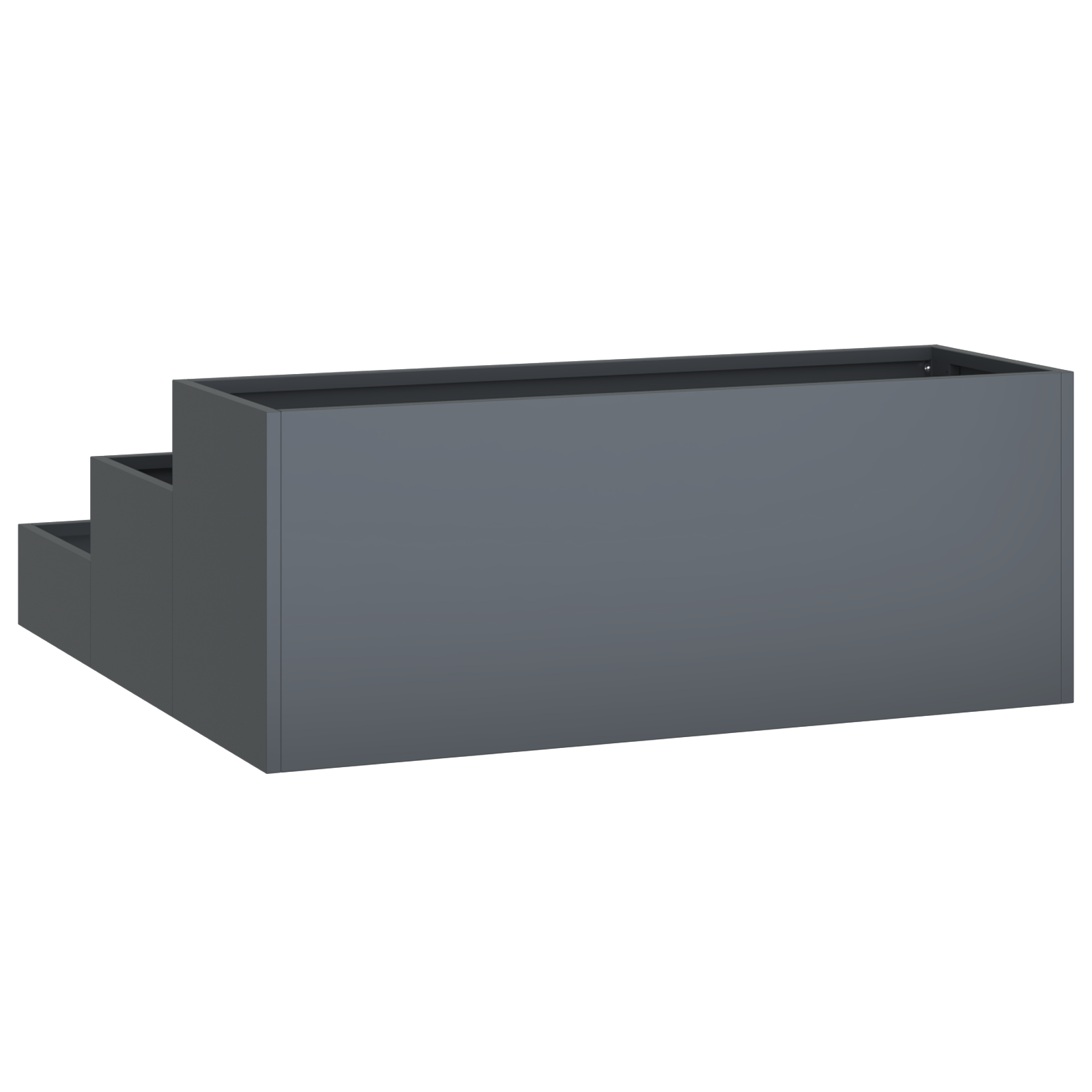 Ghiveci de Grădină 3-Tier 90x90x35 cm Oțel Antracit GartenMobel Dekor