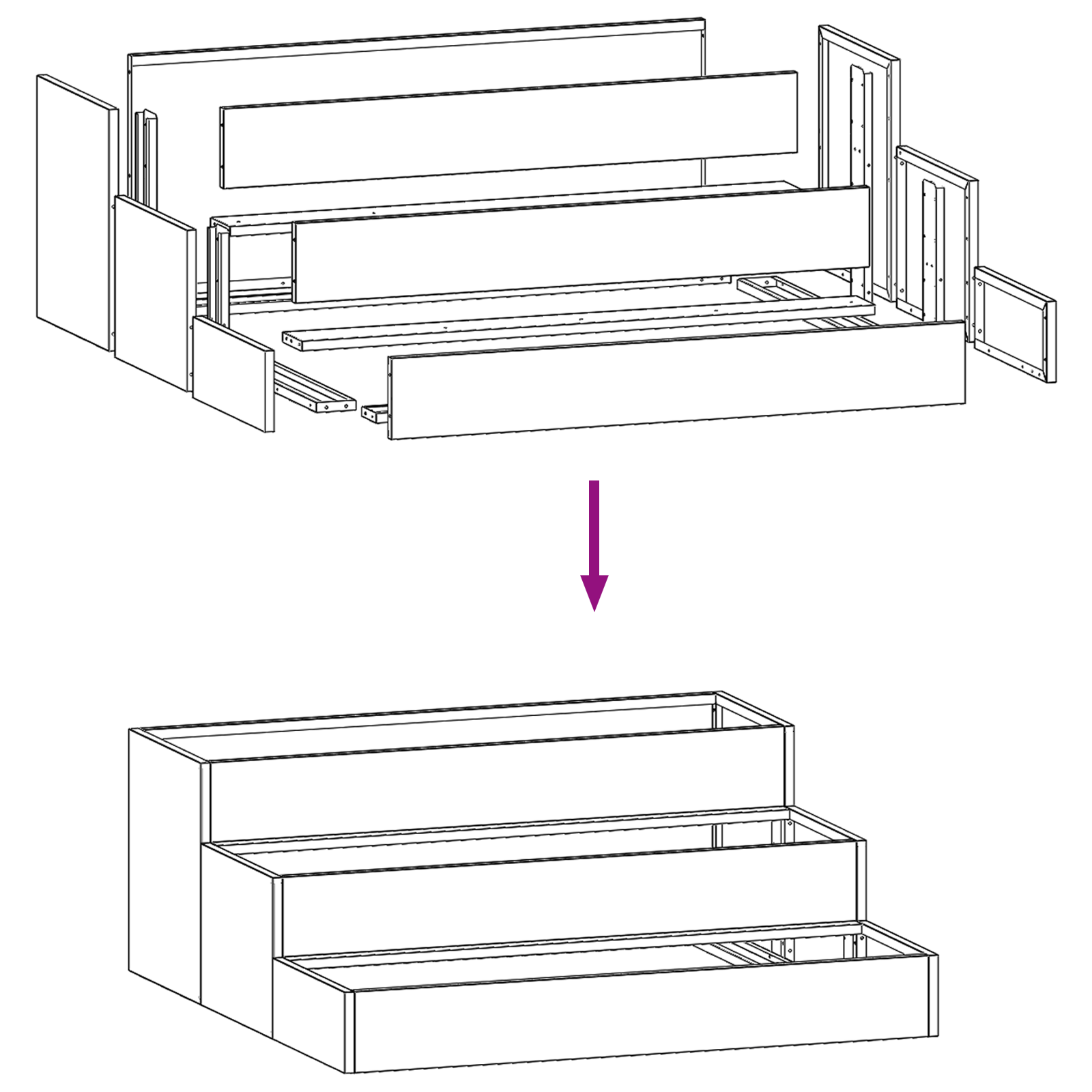 Ghiveci de Grădină 3-Tier 90x90x35 cm Oțel Antracit GartenMobel Dekor