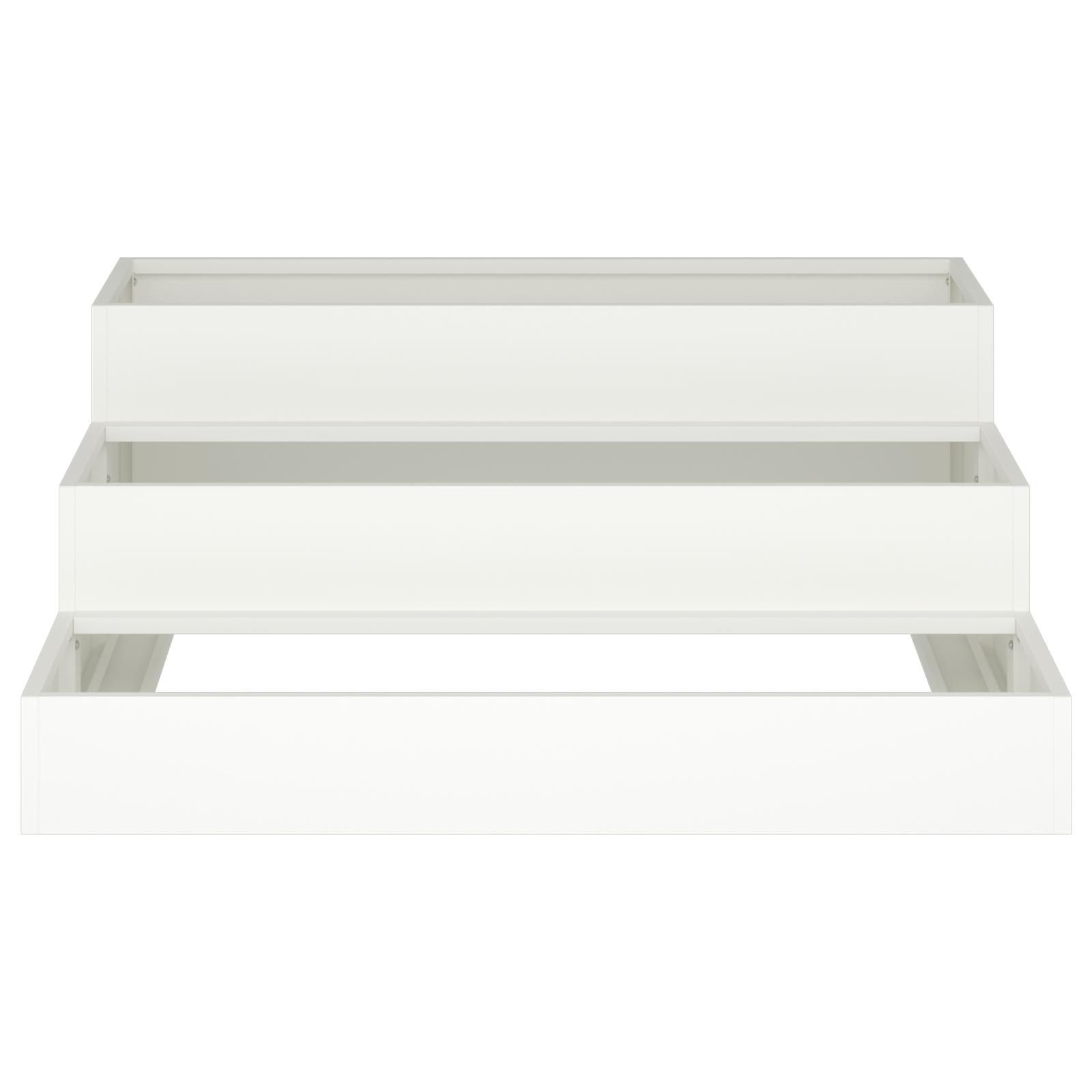 Ghiveci pentru Grădină 3-Tier 90x90x35 cm Alb Oțel GartenMobel Dekor