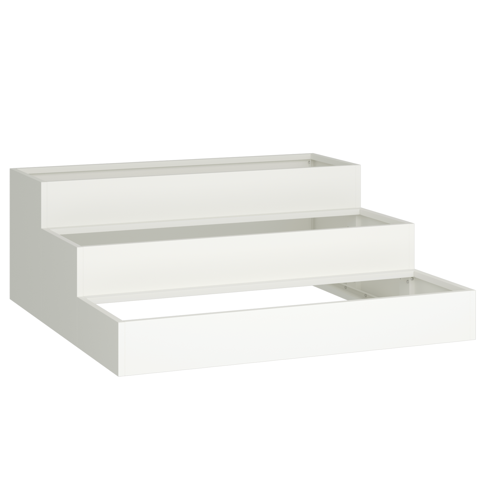 Ghiveci pentru Grădină 3-Tier 90x90x35 cm Alb Oțel GartenMobel Dekor