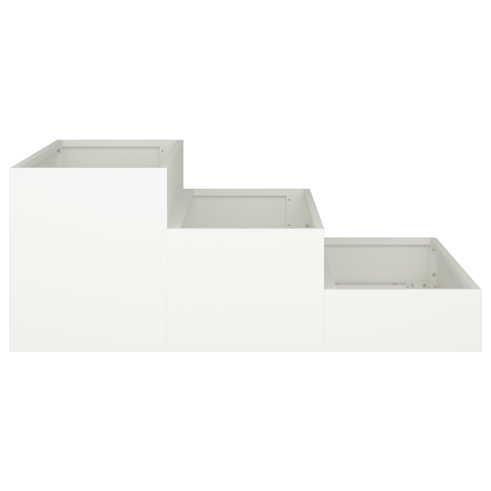 Ghiveci pentru Grădină 3-Tier 90x90x35 cm Alb Oțel GartenMobel Dekor