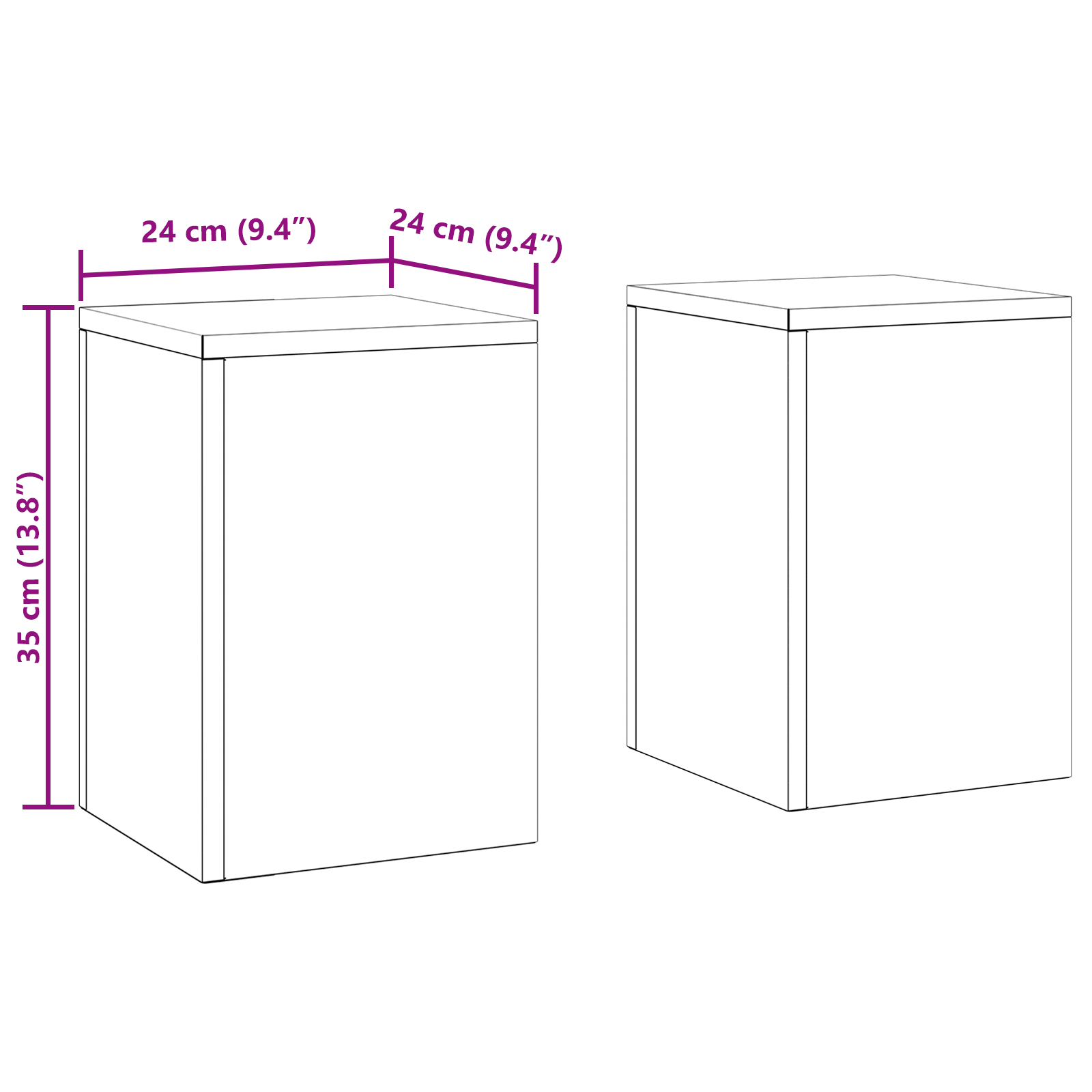 Suporturi plante pilon, exterior, 2 buc., alb, 24x24x35 cm oțel GartenMobel Dekor