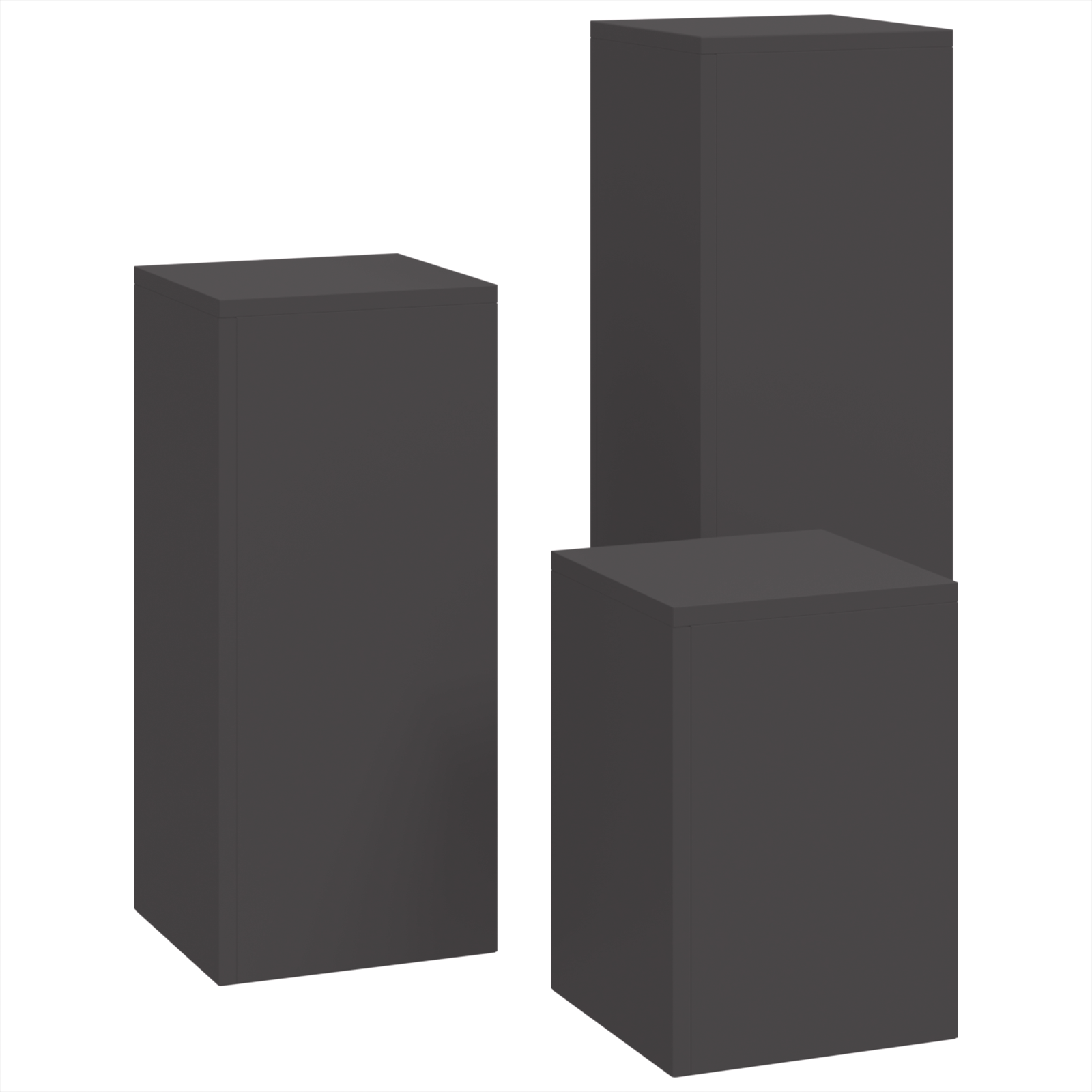 Suporturi plante pilon, exterior, 3 buc., negru, oțel GartenMobel Dekor