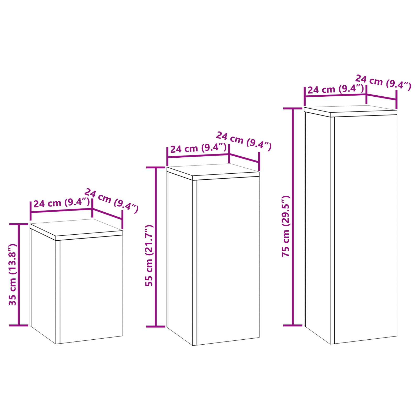 Suporturi plante pilon, exterior, 3 buc., negru, oțel GartenMobel Dekor