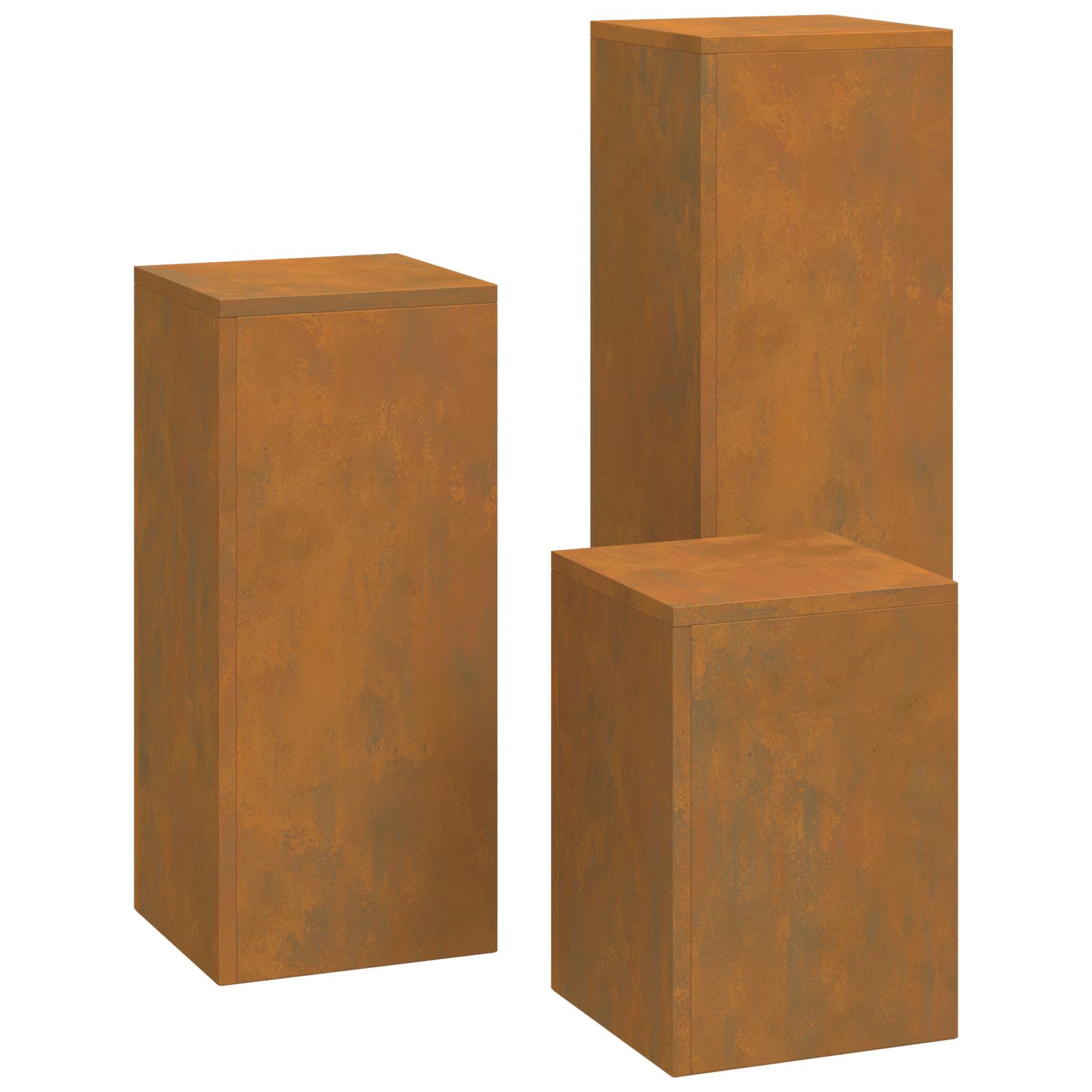Suporturi plante pilon, exterior, 3 buc., oțel corten GartenMobel Dekor