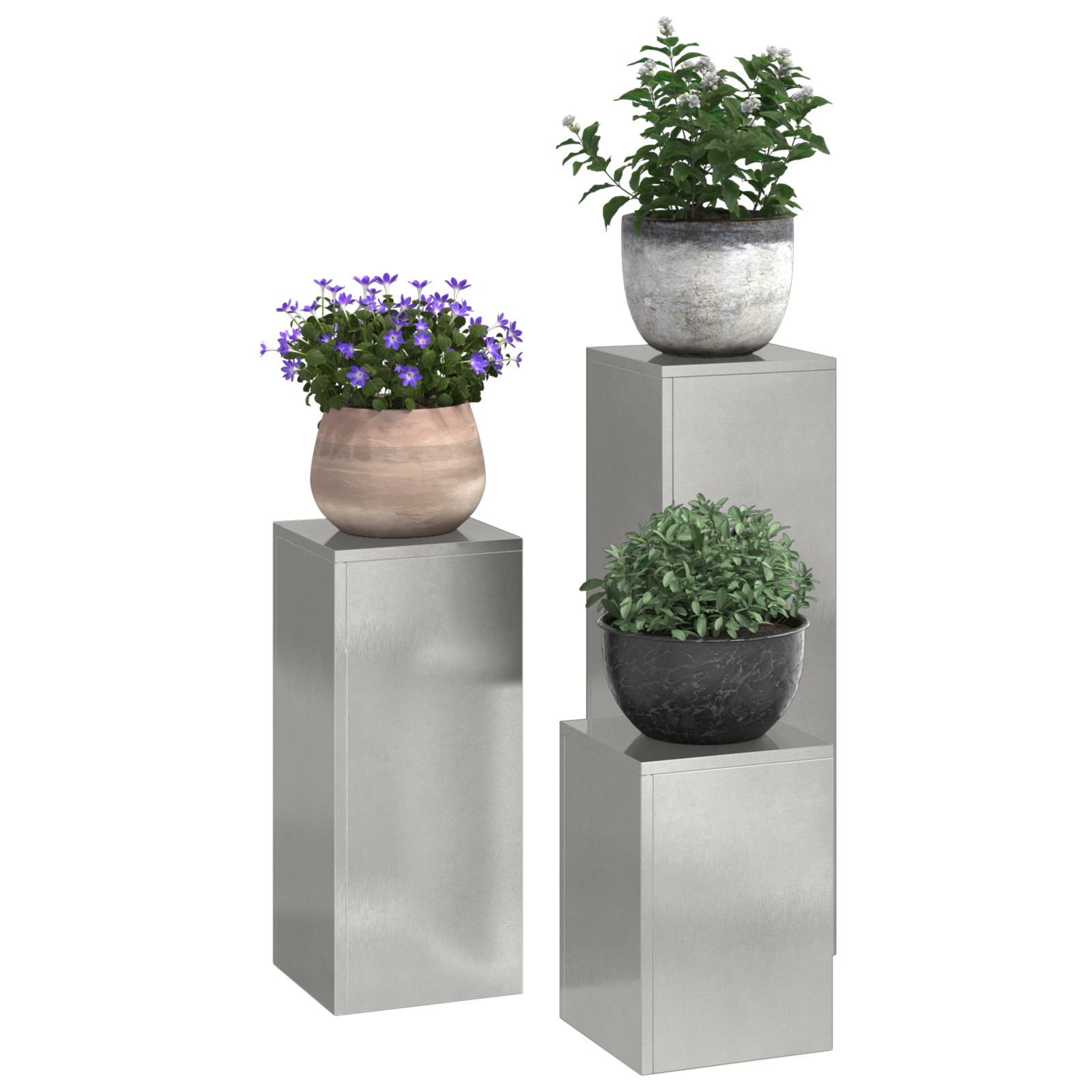 Suporturi plante pilon, exterior, 3 buc., oțel inoxidabil GartenMobel Dekor