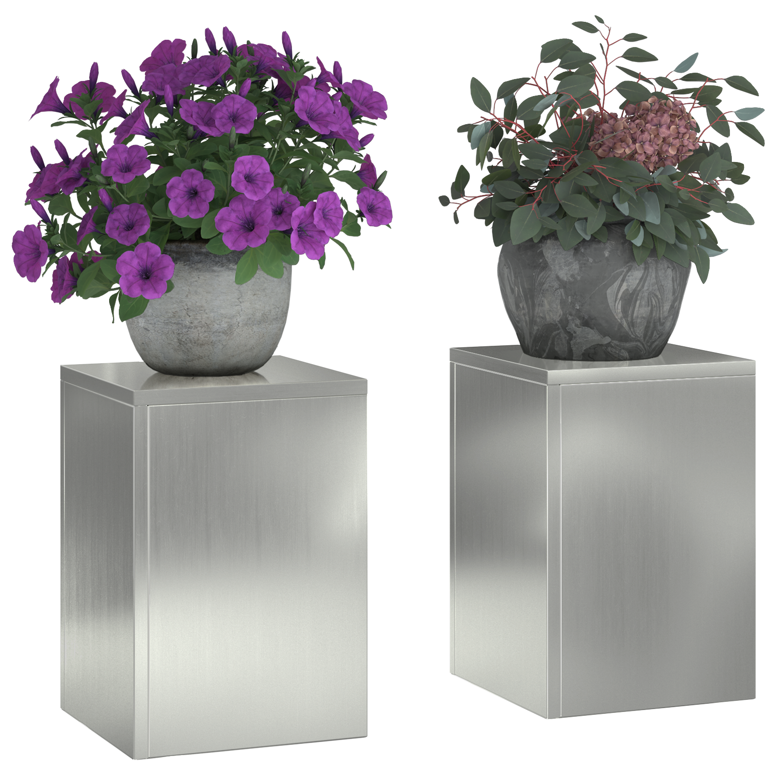 Suporturi plante pilon exterior 2 buc. 24x24x35 cm oțel GartenMobel Dekor