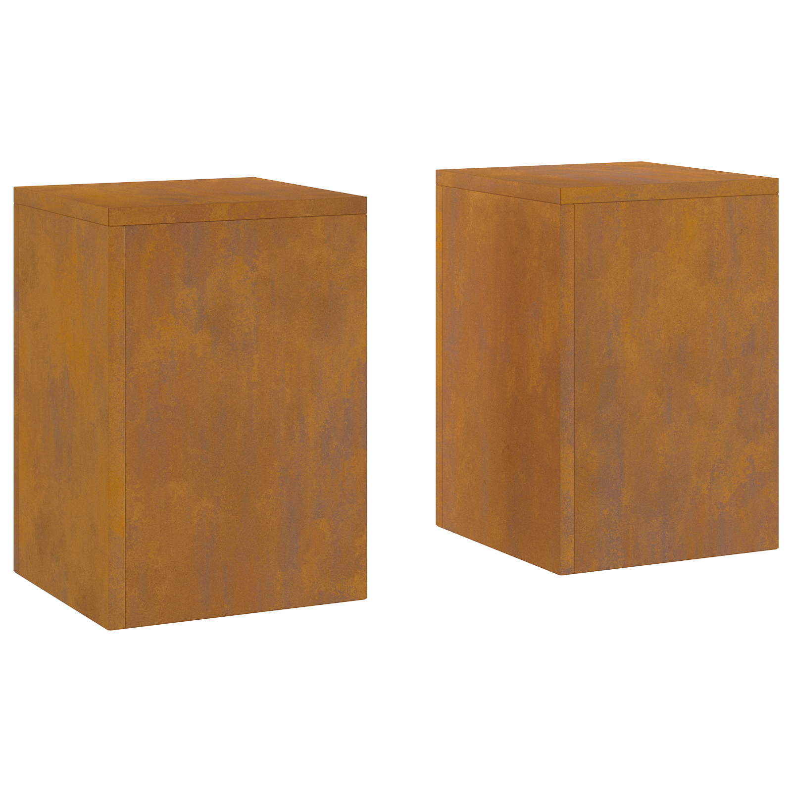 Suporturi plante pilon exterior 2 buc. 24x24x35 cm oțel corten GartenMobel Dekor