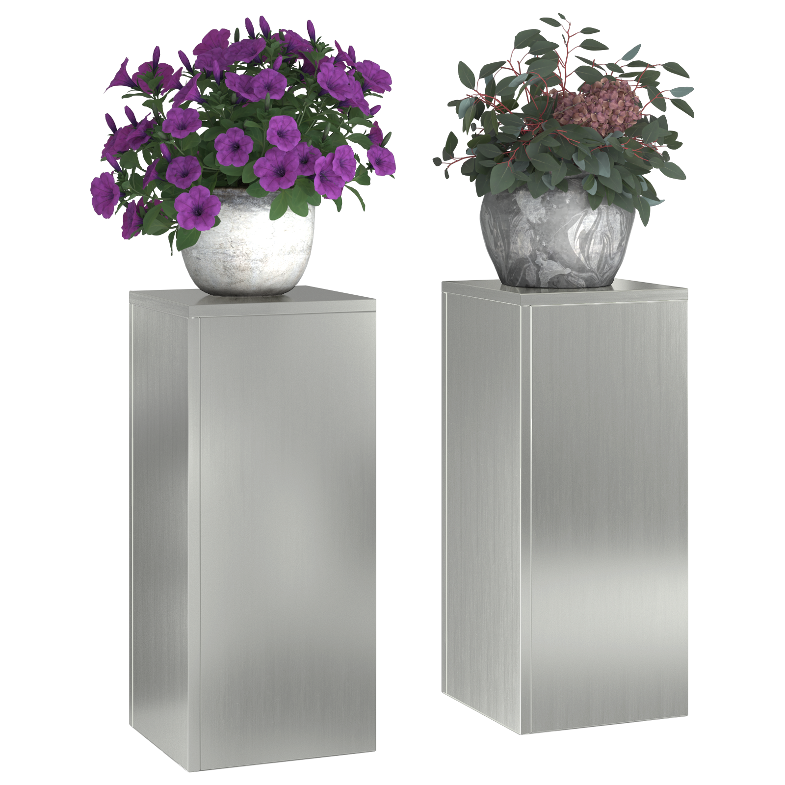 Suporturi plante pilon exterior 2 buc. 24x24x55 cm oțel GartenMobel Dekor