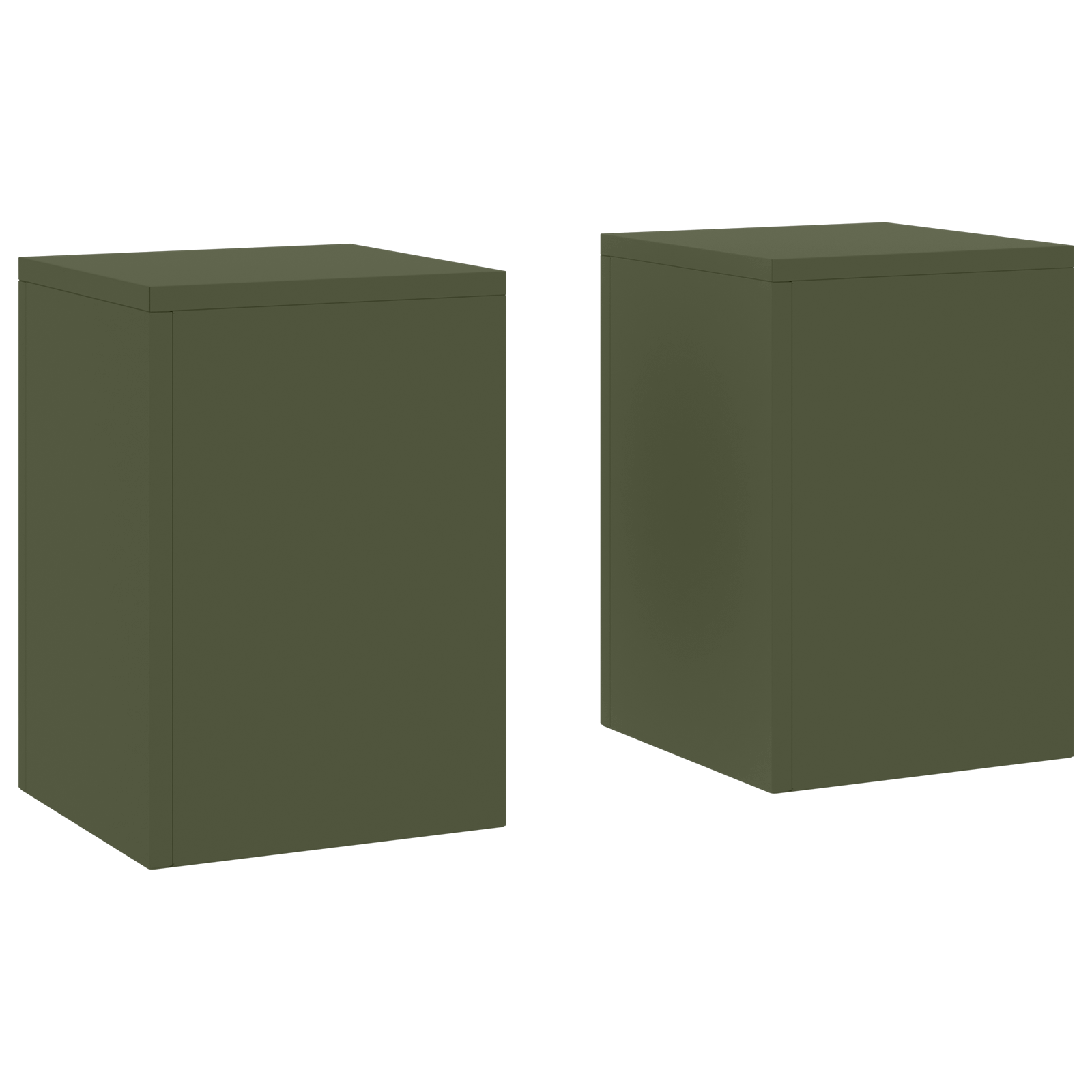 Suporturi plante pilon exterior 2 buc. oliv 24x24x35 cm oțel GartenMobel Dekor