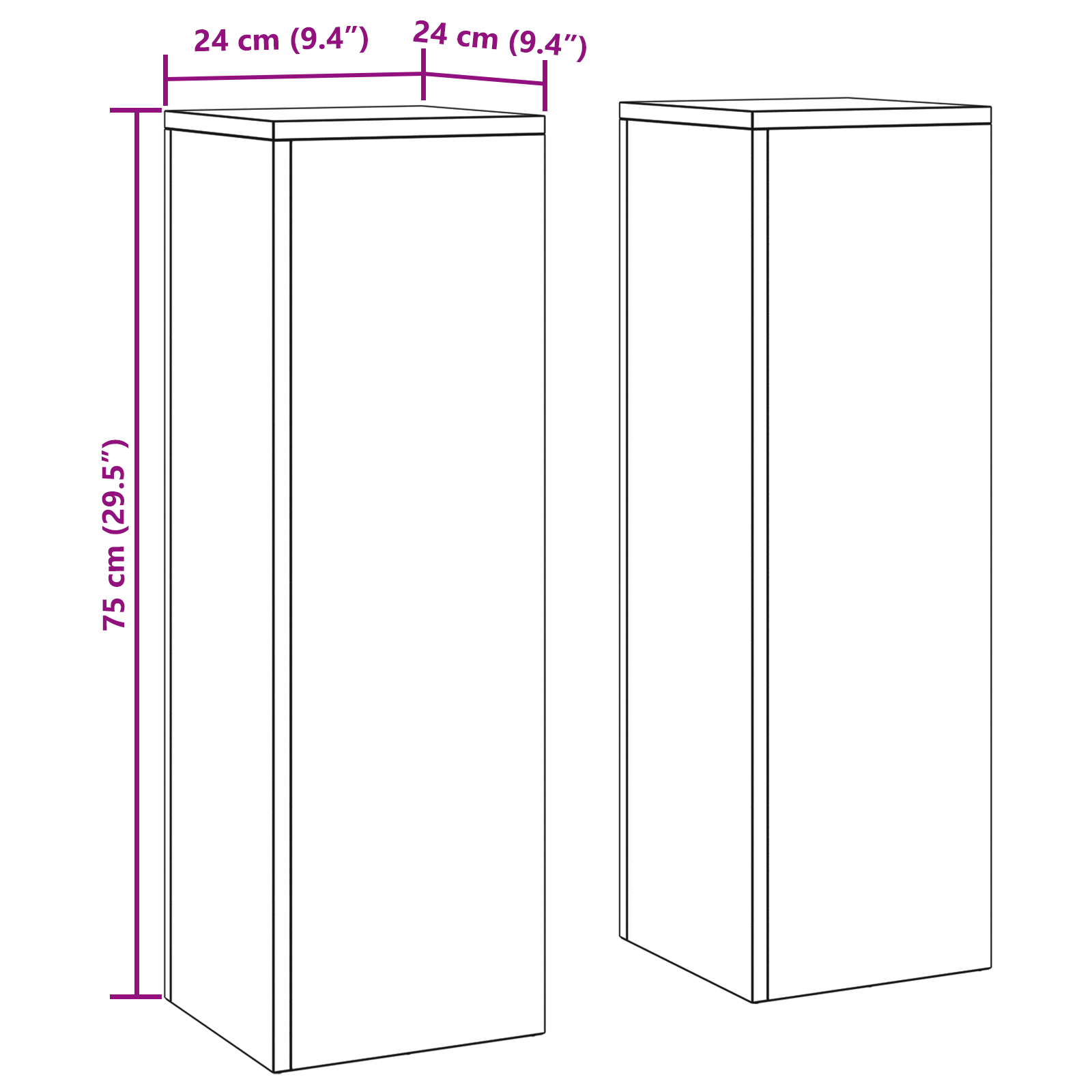 Suporturi plante pilon exterior 2 buc antracit 24x24x75 cm oțel GartenMobel Dekor