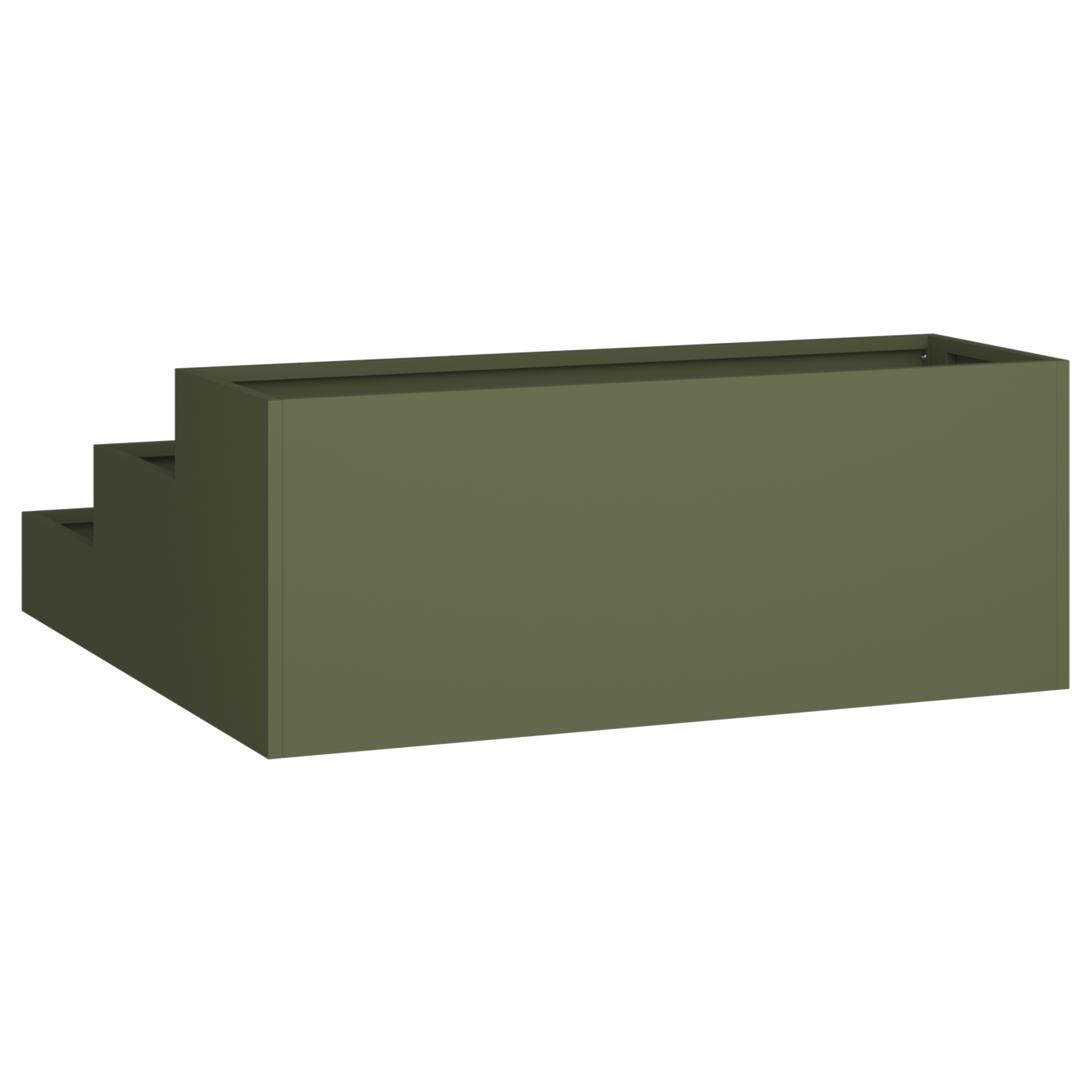 ghiveci de grădină 3-nivele 90x90x35 cm Verde măsliniu Oțel GartenMobel Dekor