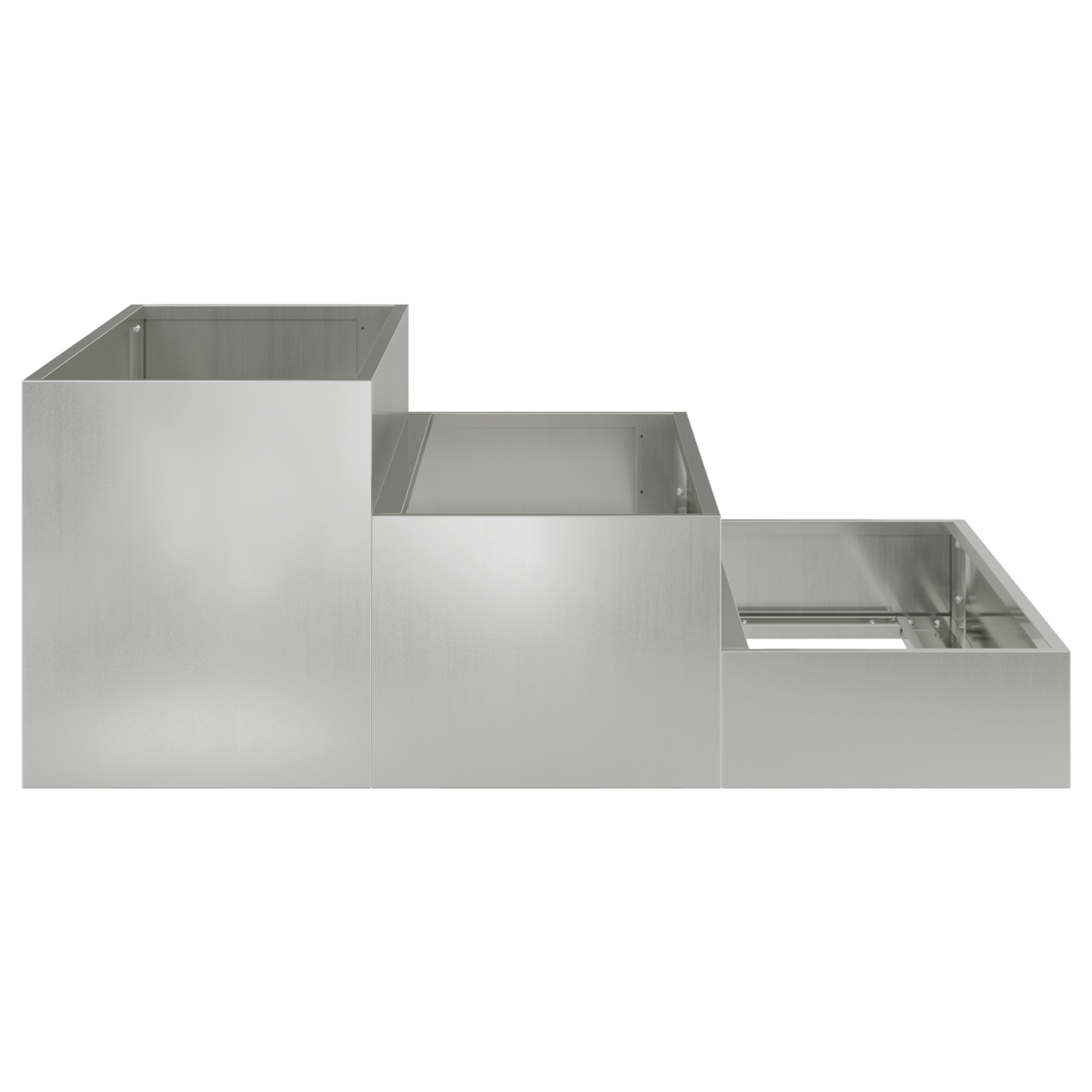 Ghiveci de grădină cu 3 niveluri 90x90x35 cm Oțel galvanizat GartenMobel Dekor