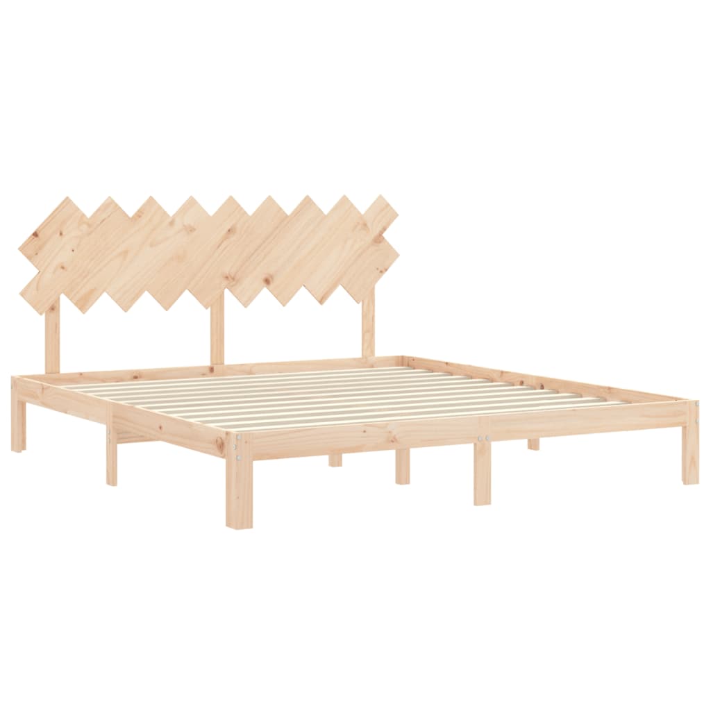 Cadru de pat cu tăblie Super King Size, lemn masiv GartenMobel Dekor